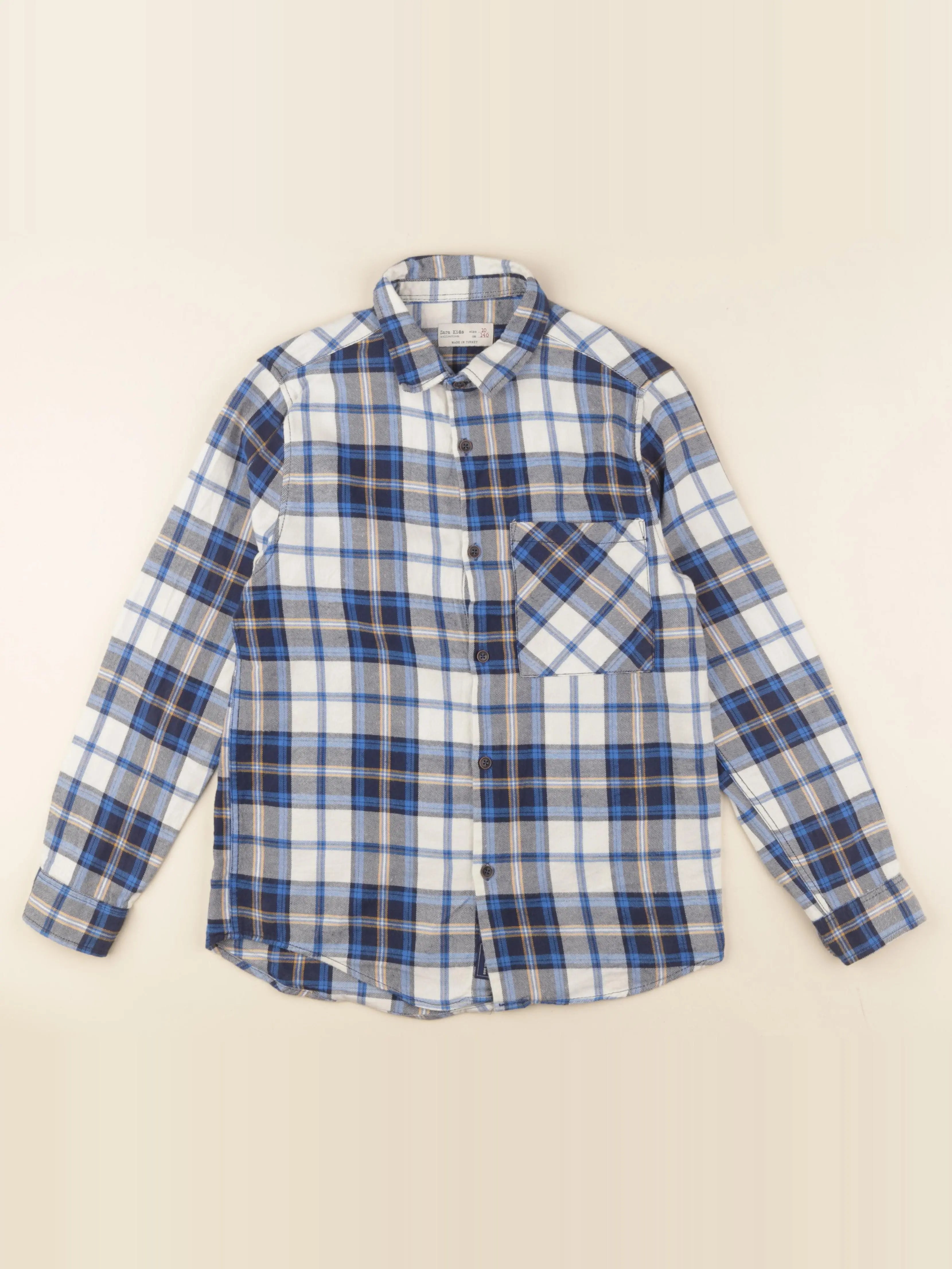 Zara - chemise blanc, bleu - 10 ans