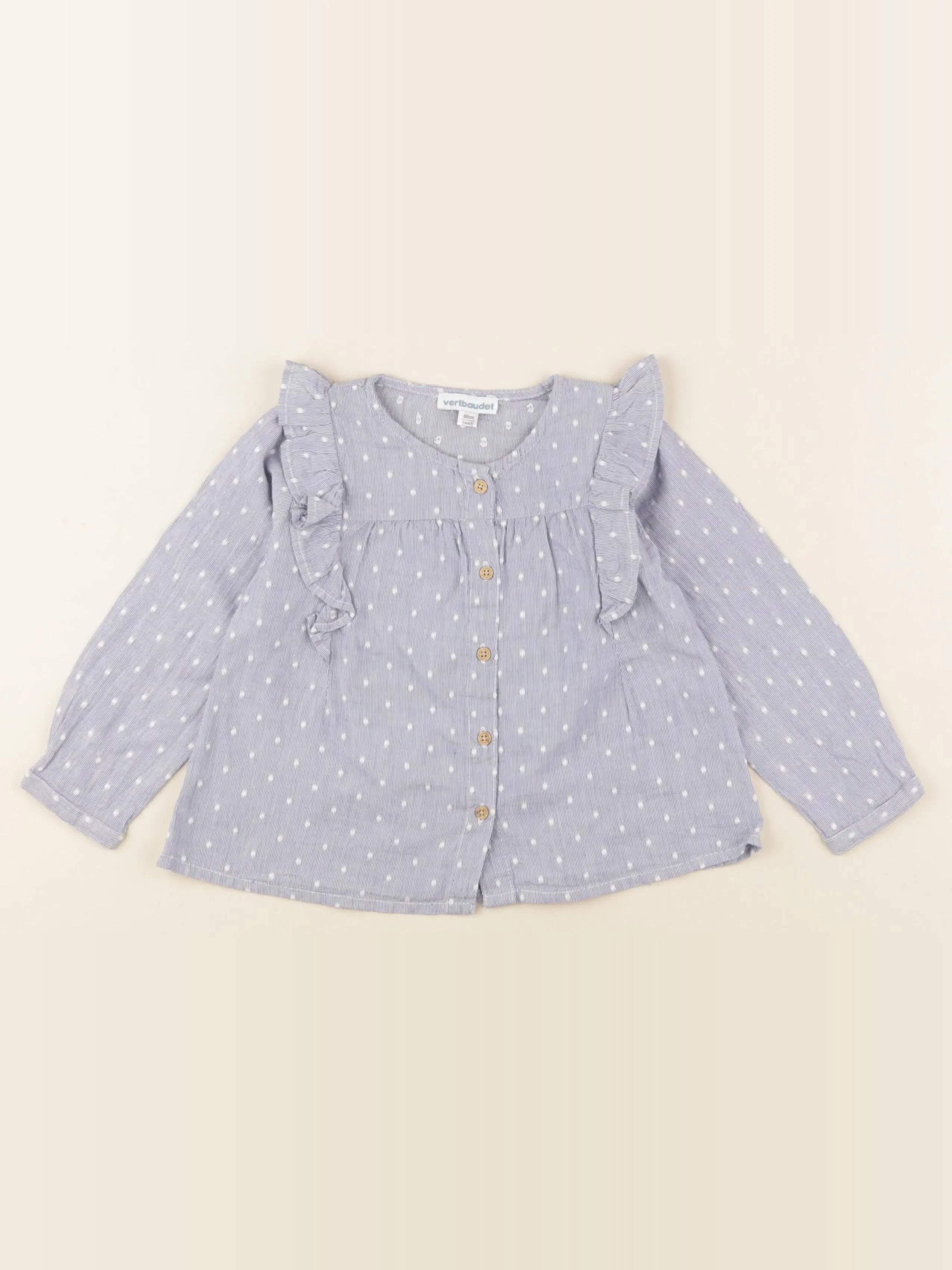 Vertbaudet - blouse bleu - 2 ans