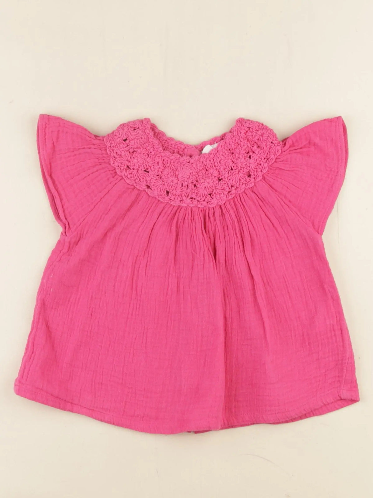 Vertbaudet - blouse rose fluo - 18 mois