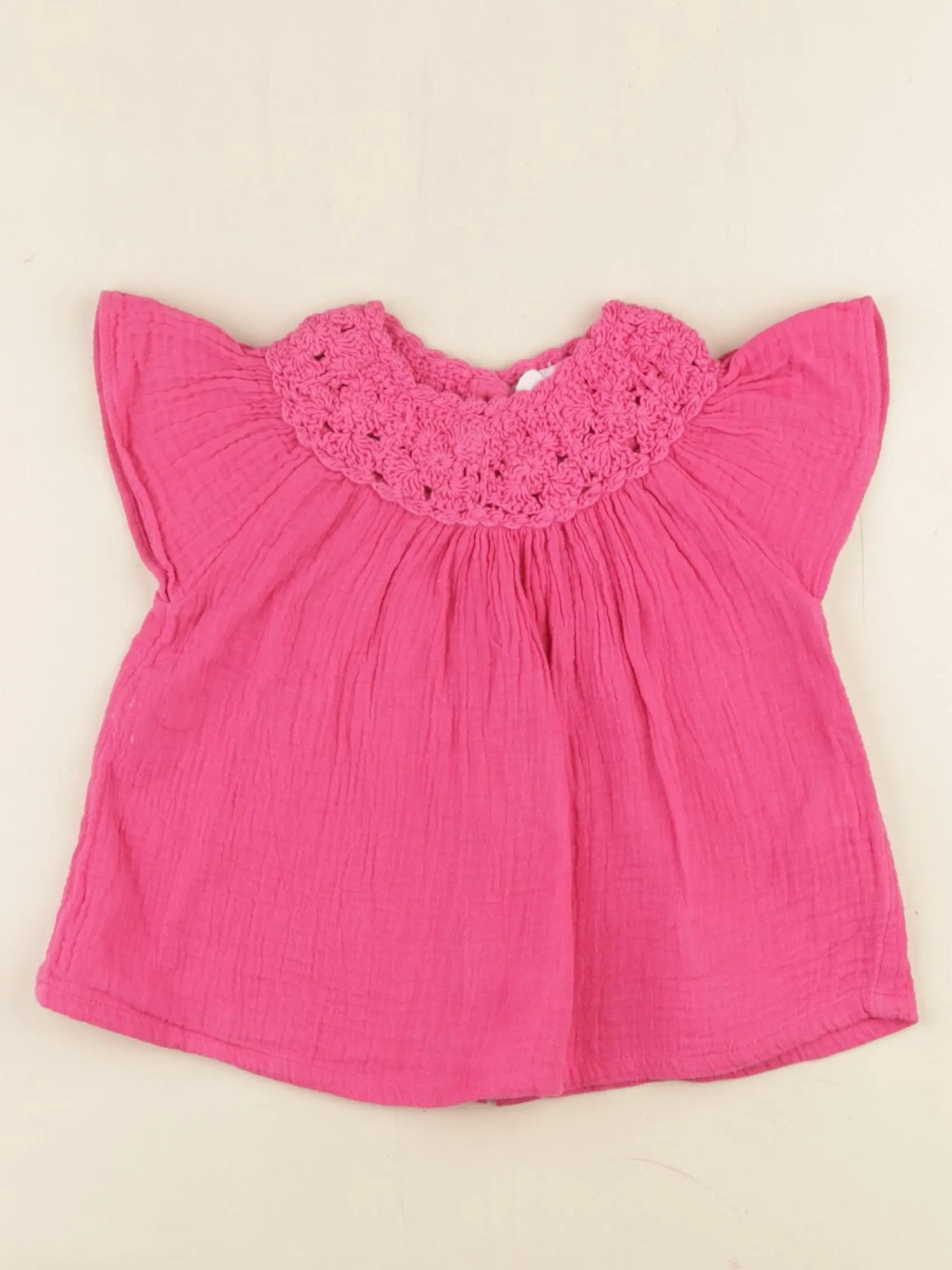 Vertbaudet - blouse rose fluo - 18 mois