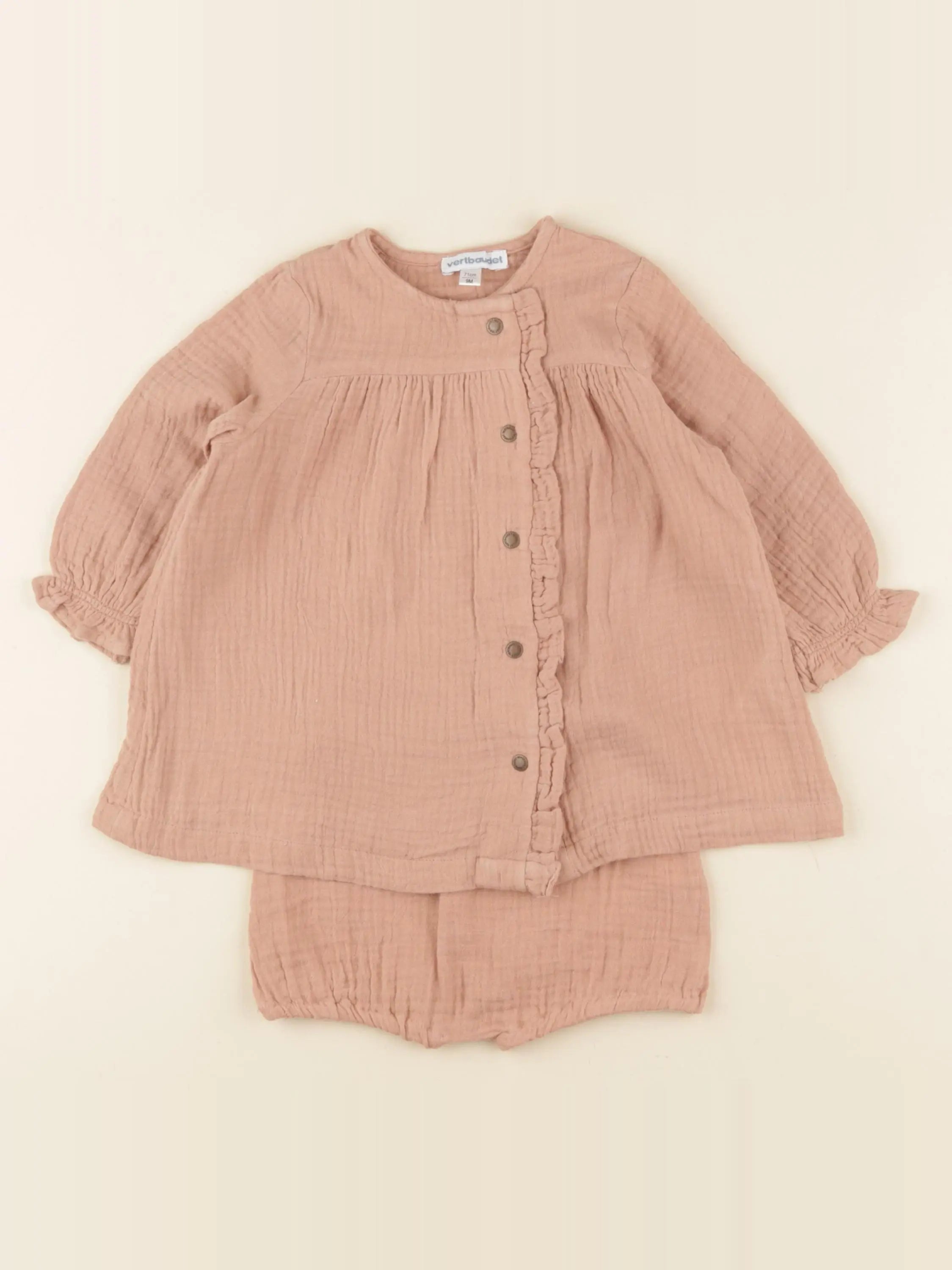 Vertbaudet - robe rose - 9 mois