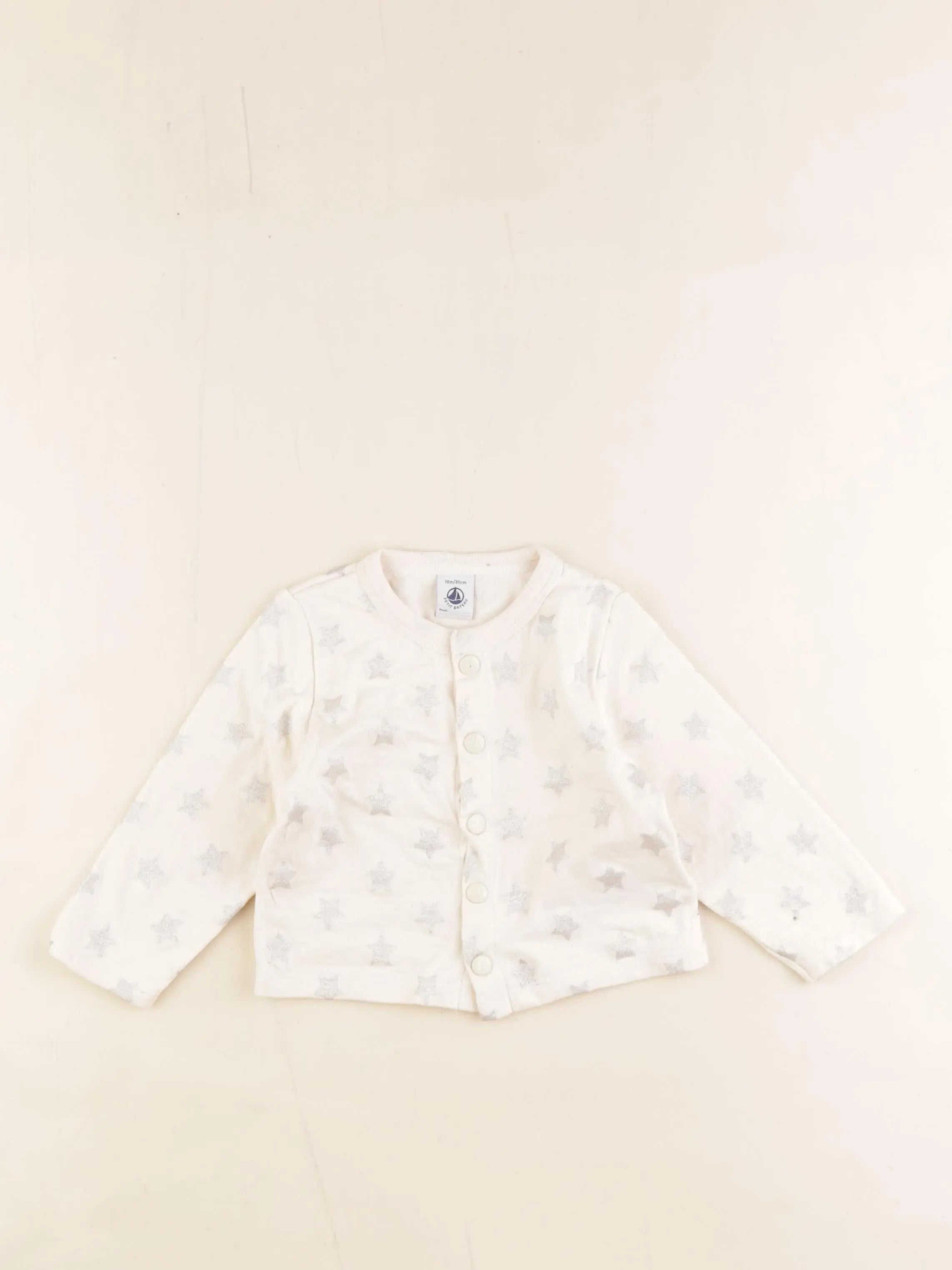 Petit Bateau - tee-shirt argent, blanc - 18 mois