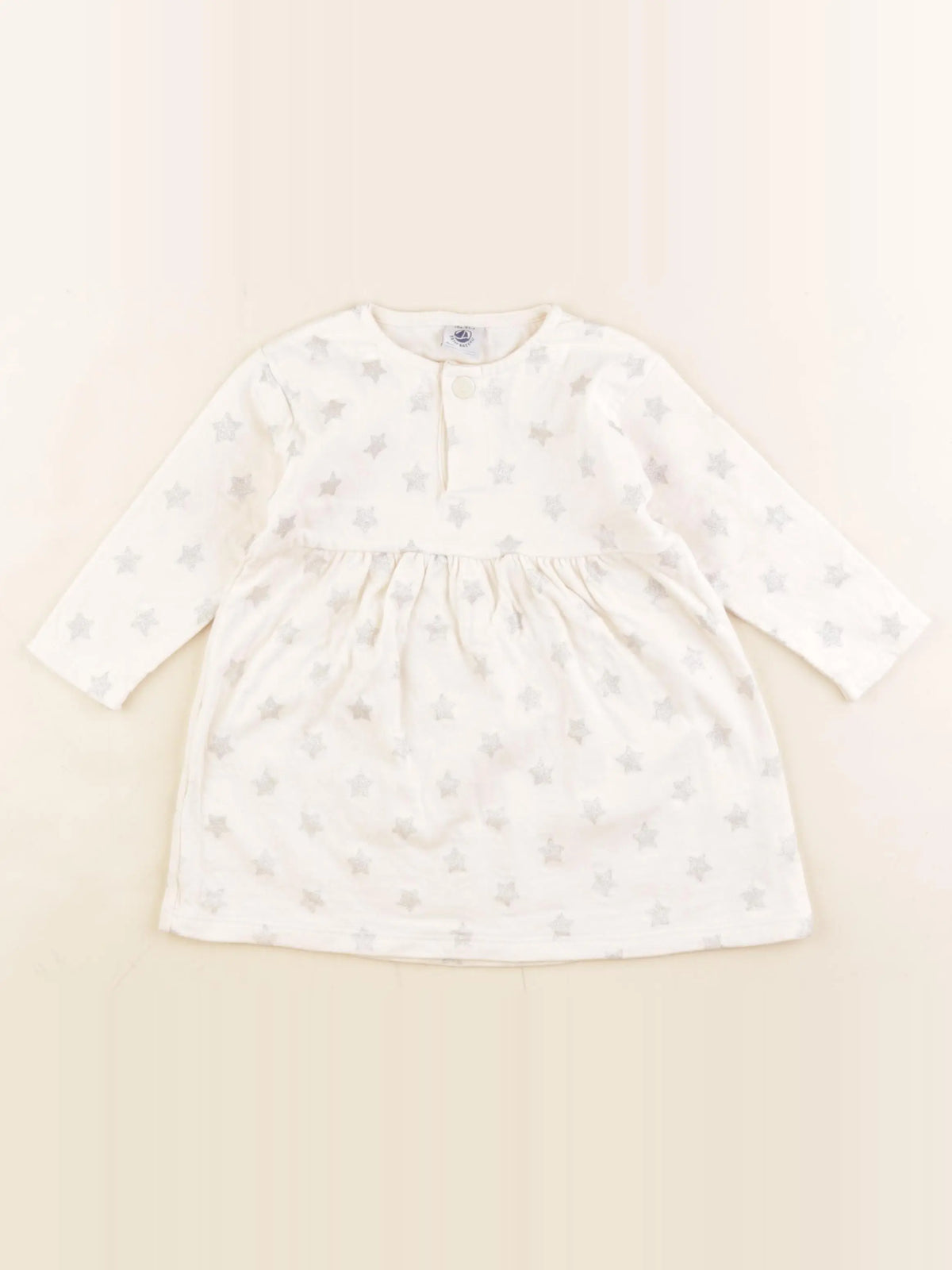 Petit Bateau - robe blanc, argent - 18 mois