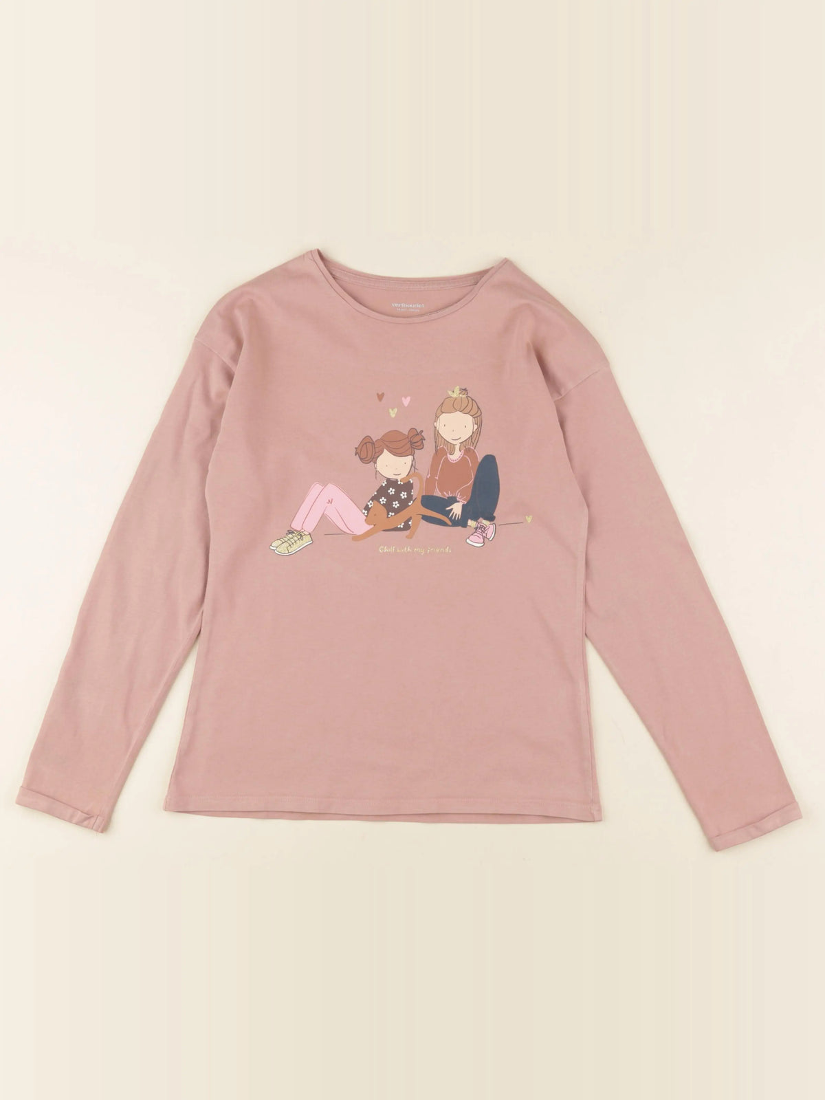Vertbaudet - tee-shirt rose - 10 ans