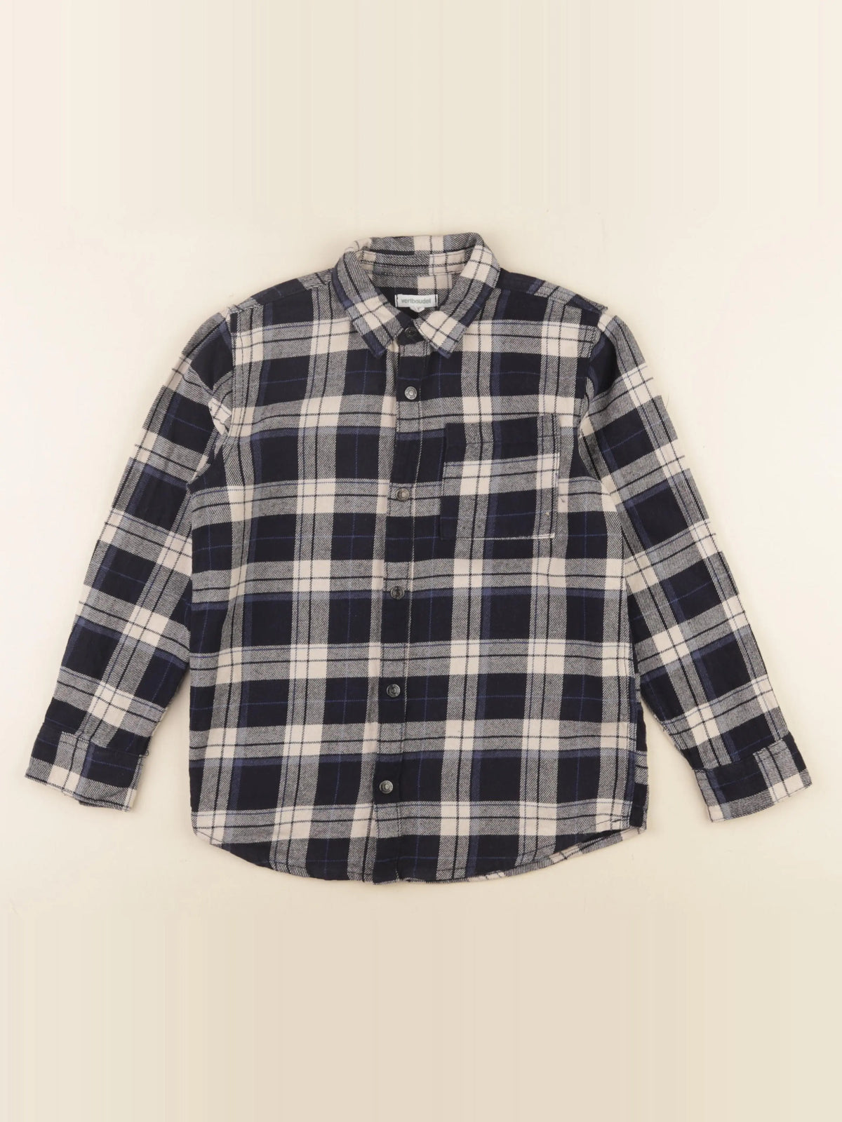 Vertbaudet - chemise bleu, blanc - 10 ans
