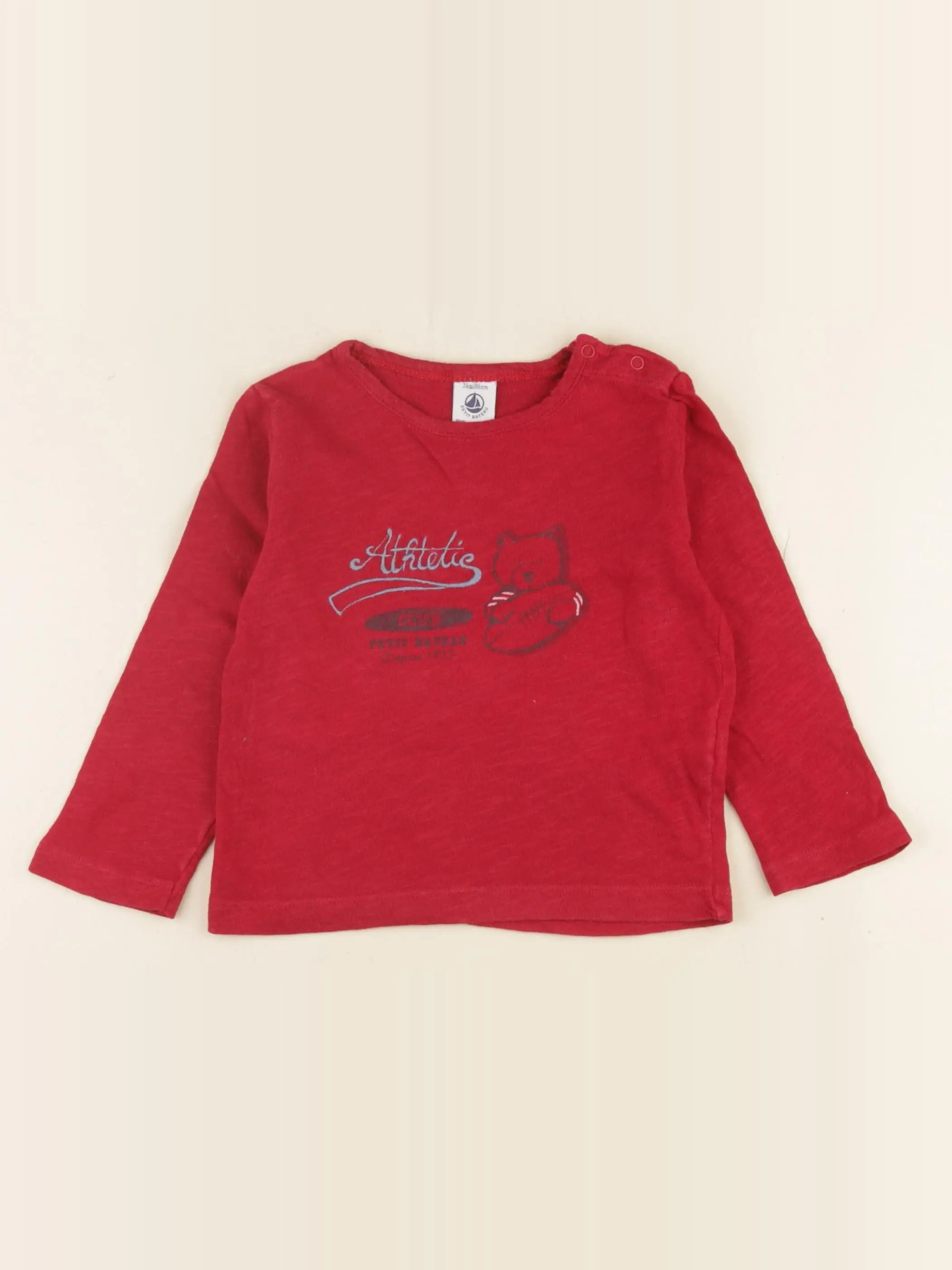 Petit Bateau - tee-shirt rouge - 24 mois