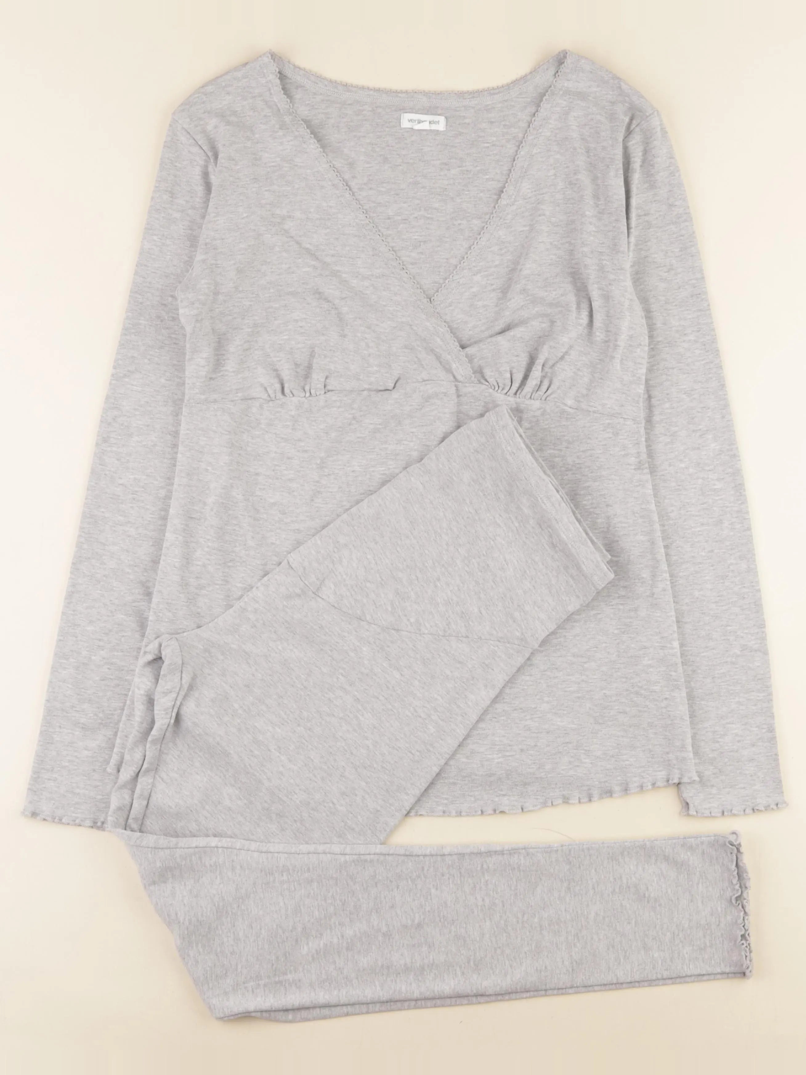 Vertbaudet - pyjama grossesse, allaitement coton gris - 42 à 44