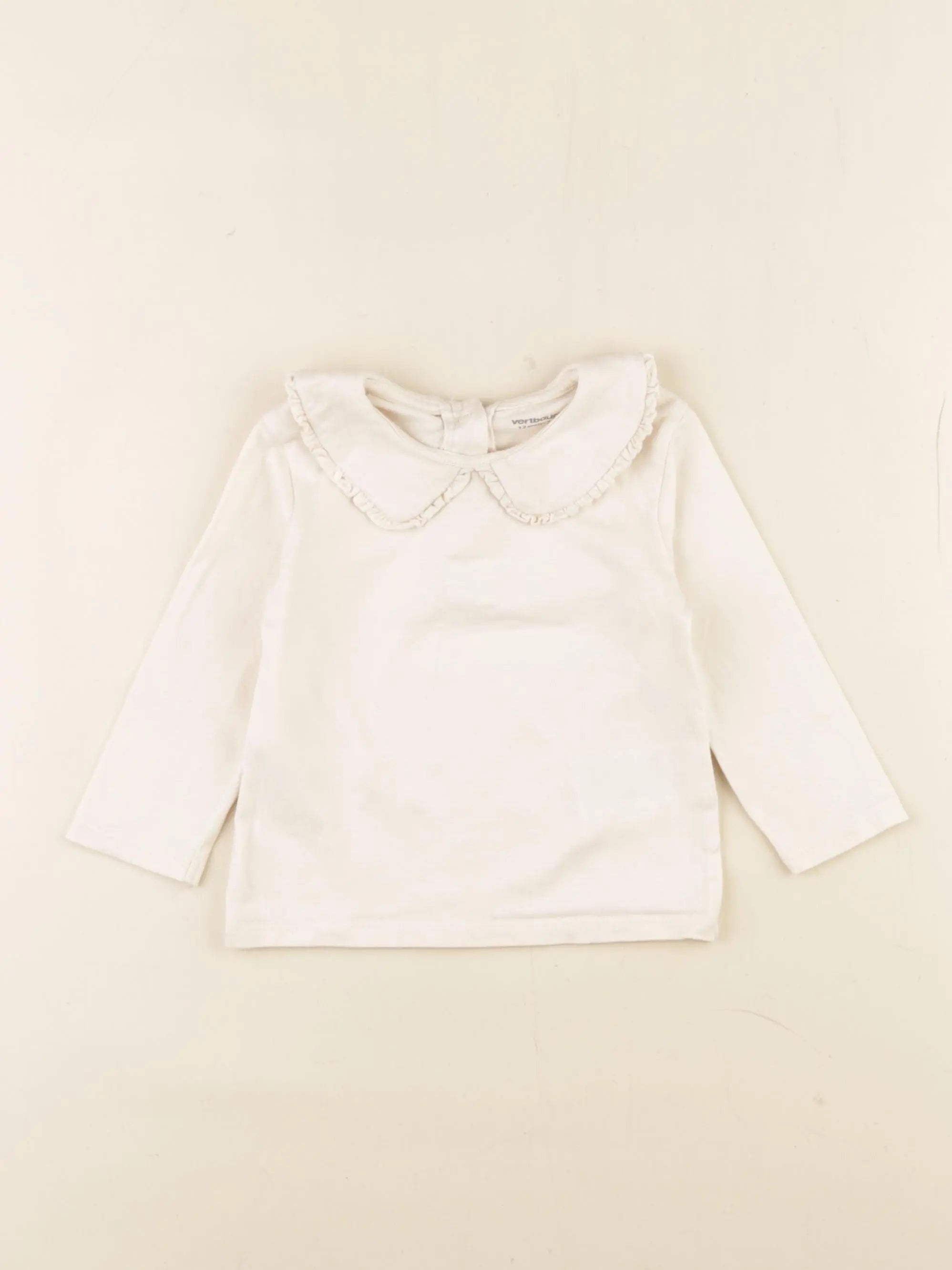 Vertbaudet - tee-shirt beige - 12 mois