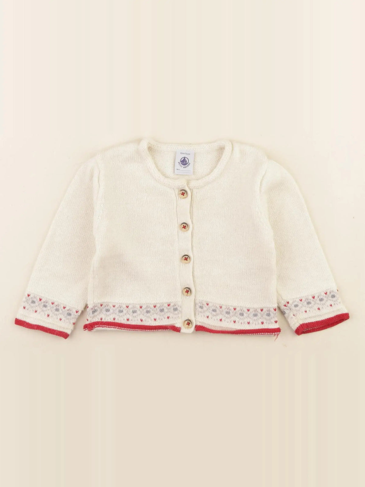 Petit Bateau - gilet beige - 12 mois