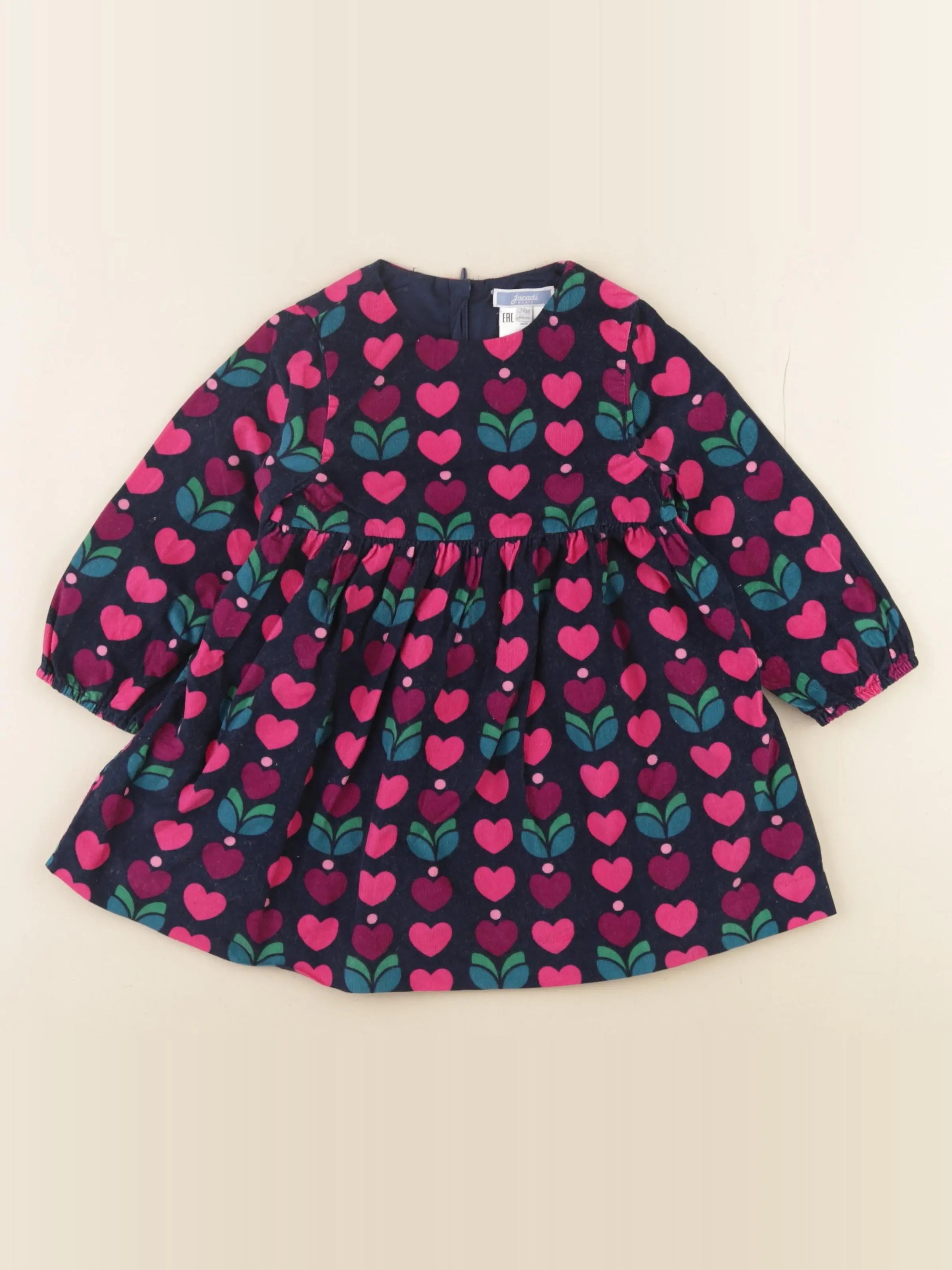 Jacadi - robe bleu, rose - 24 mois
