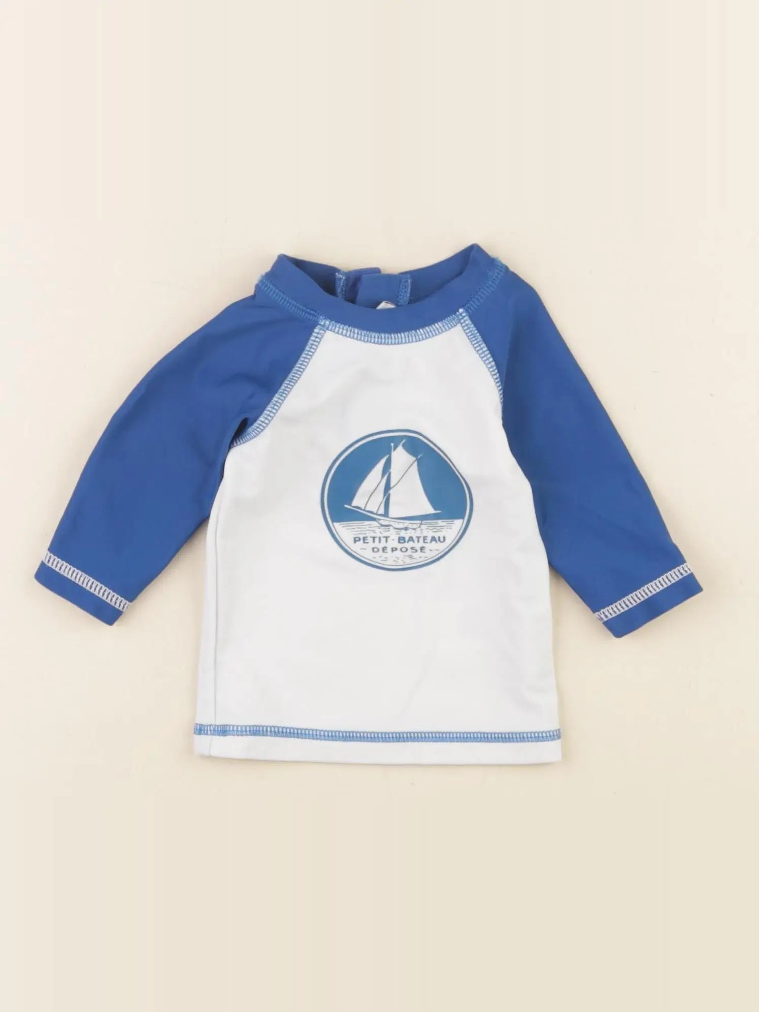 Petit Bateau - tee-shirt de bain bleu, blanc - 3 mois