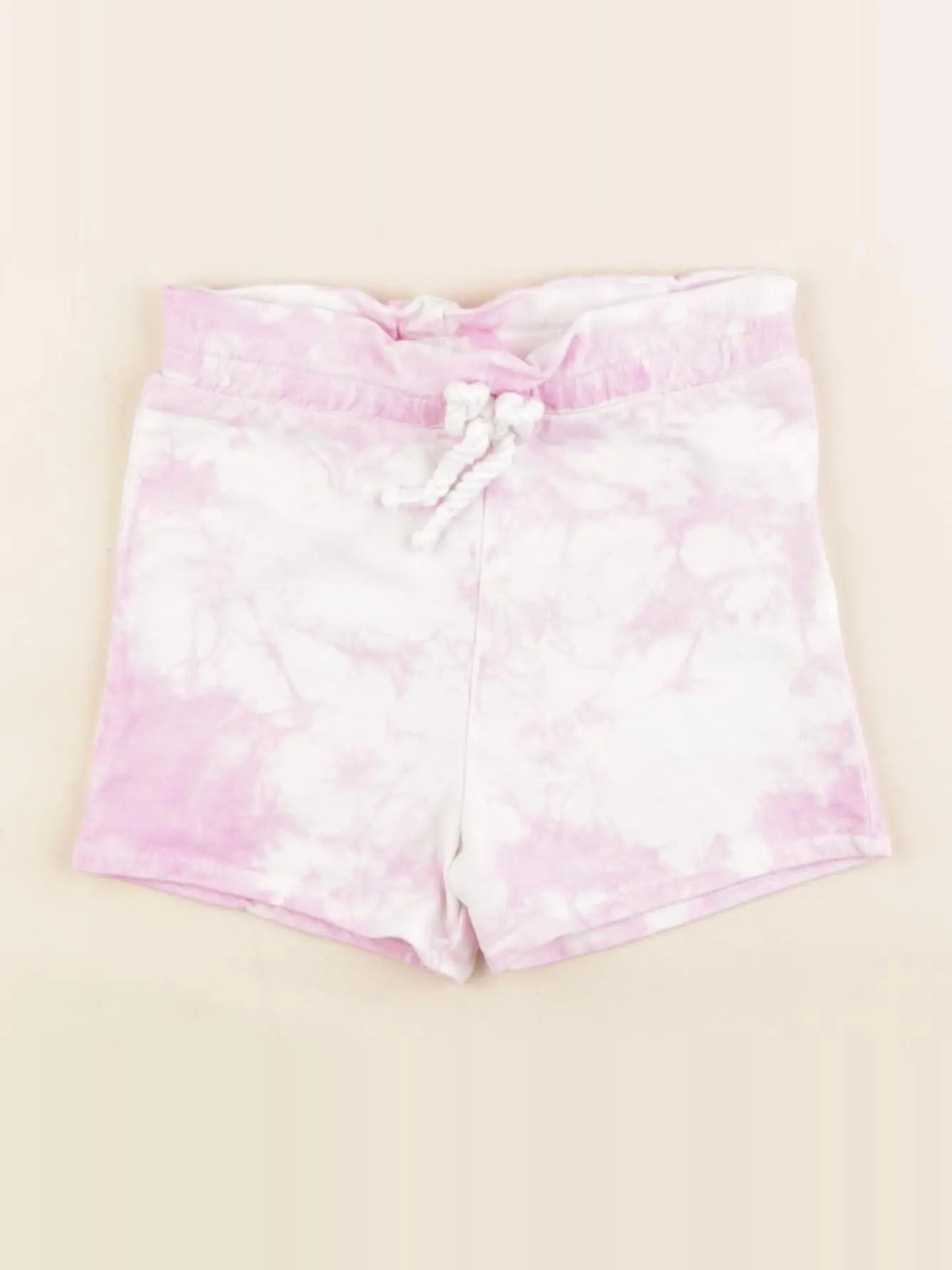 Vertbaudet - short blanc, rose - 18 mois