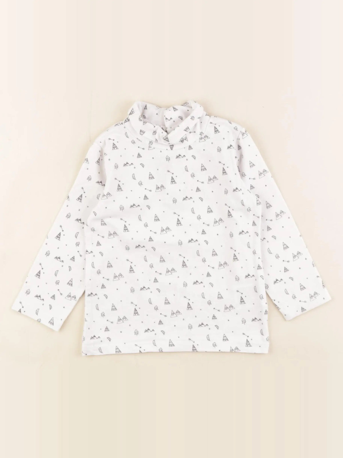 Vertbaudet - sous-pull blanc, gris - 12 mois