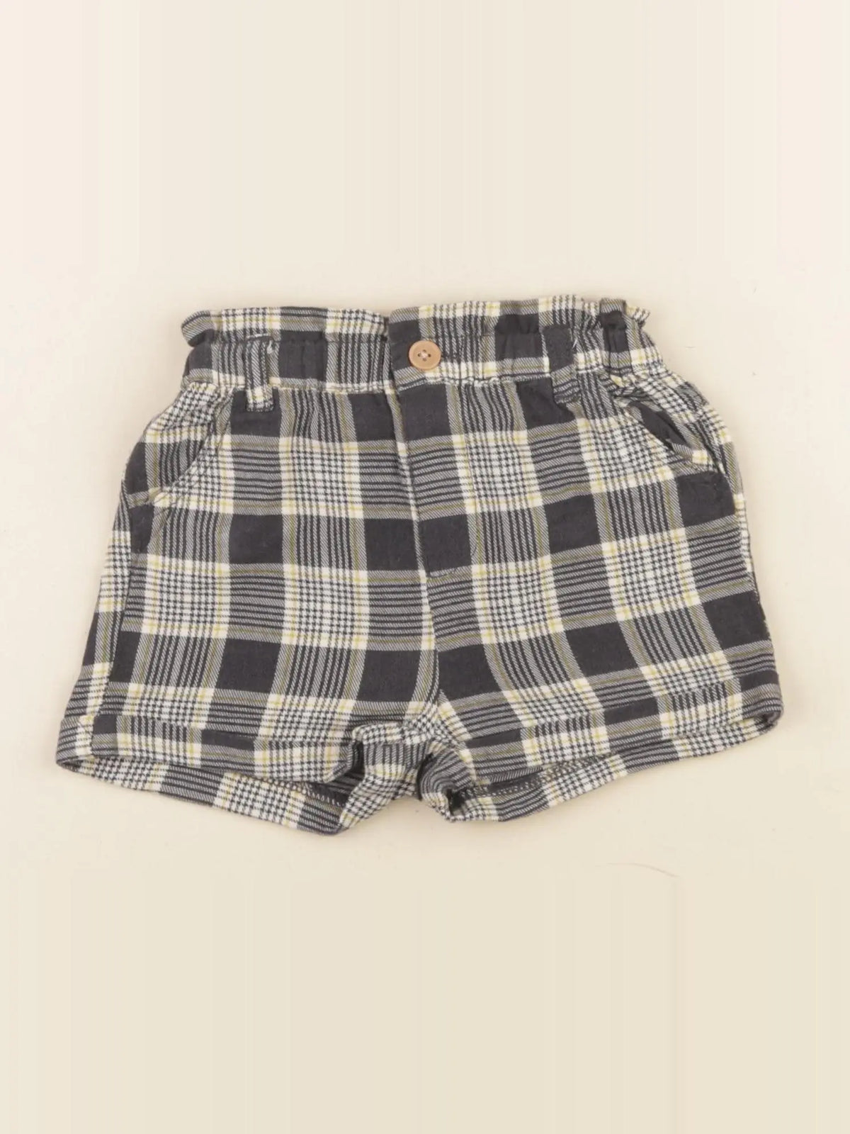 Vertbaudet - short jaune, gris - 12 mois