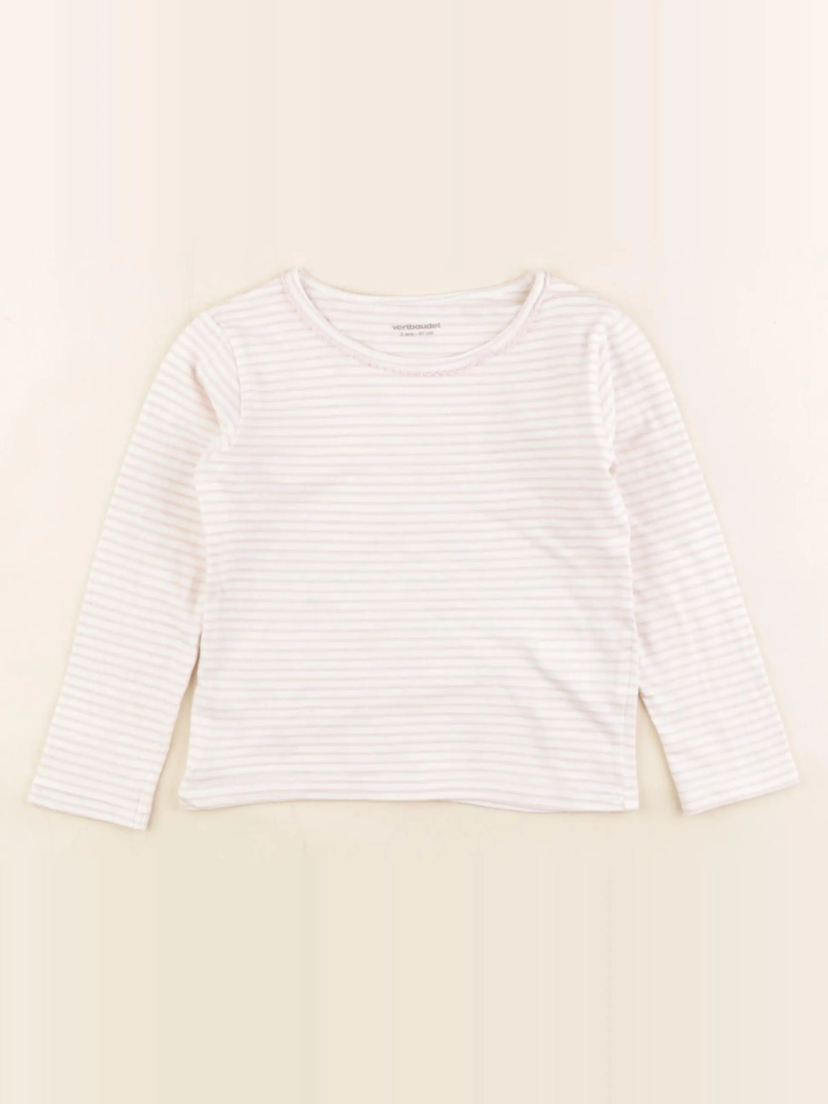 Vertbaudet - maillot de corps blanc, rose - 3 ans
