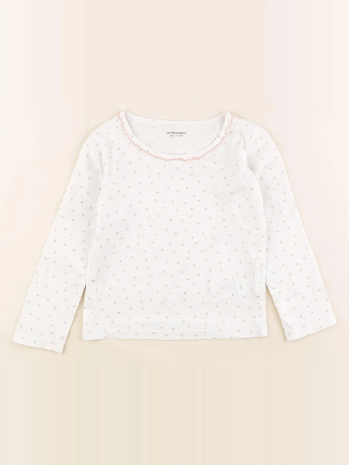 Vertbaudet - maillot de corps blanc, rose - 3 ans