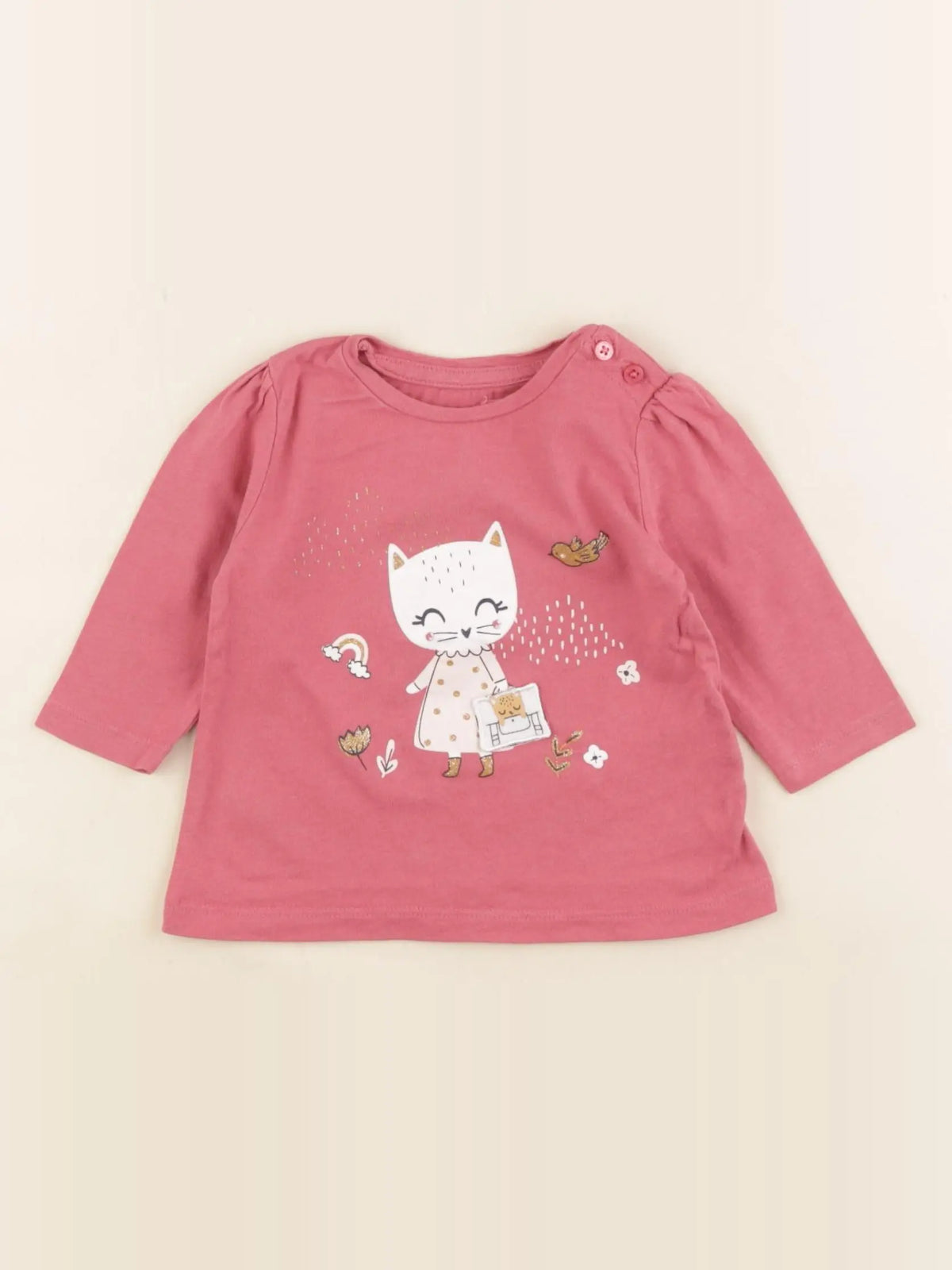 Vertbaudet - tee-shirt rose - 3 mois