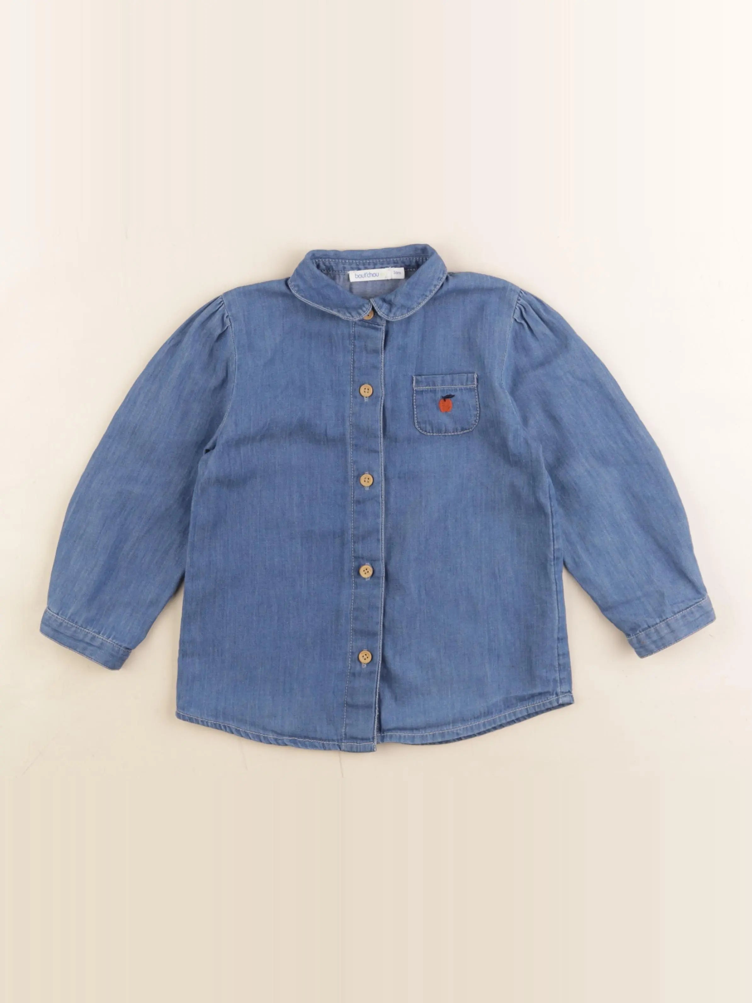 Boutchou - chemise bleu - 36 mois
