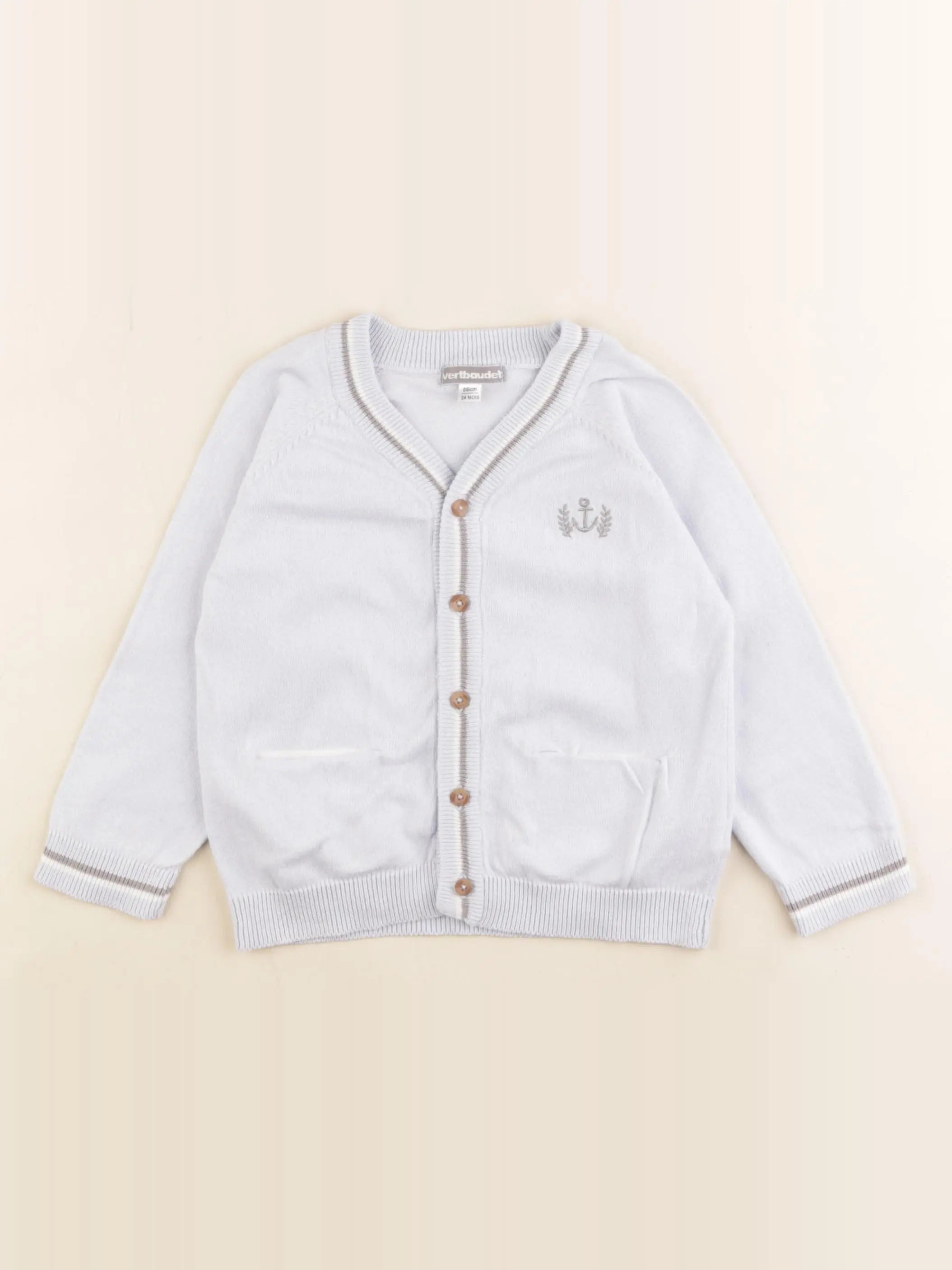 Vertbaudet - gilet bleu - 24 mois