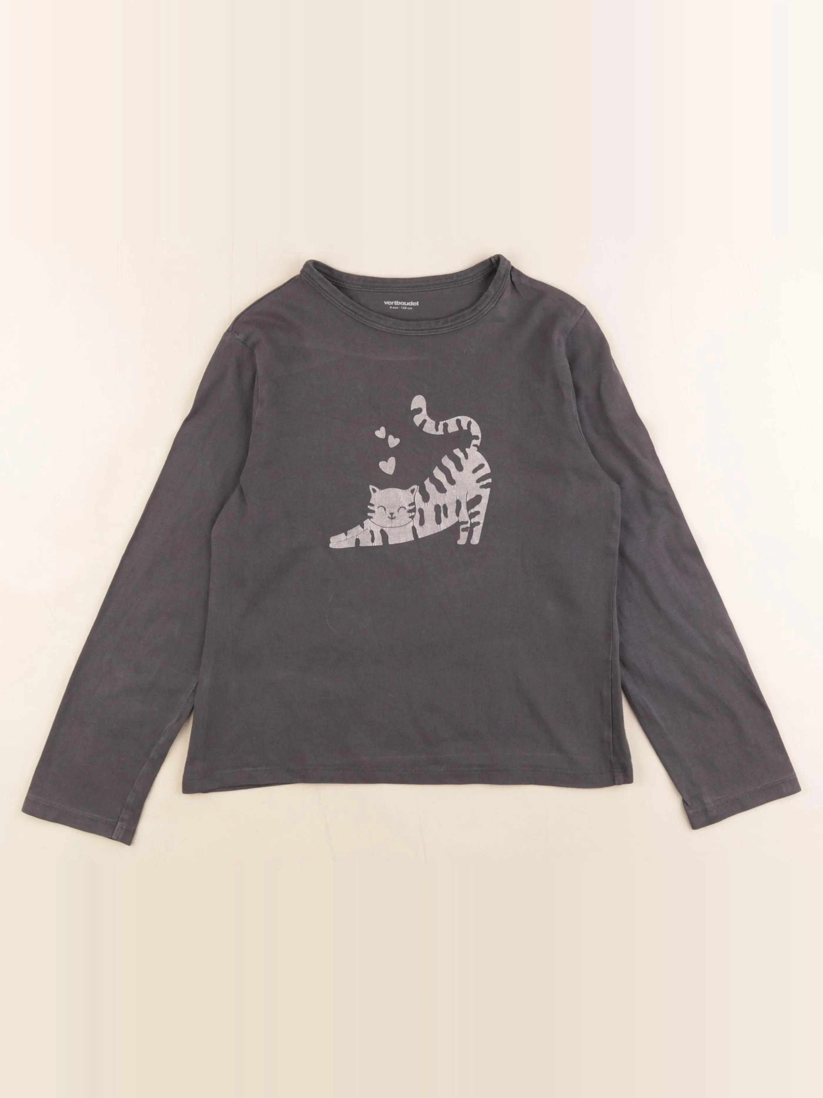 Vertbaudet - tee-shirt gris - 8 ans