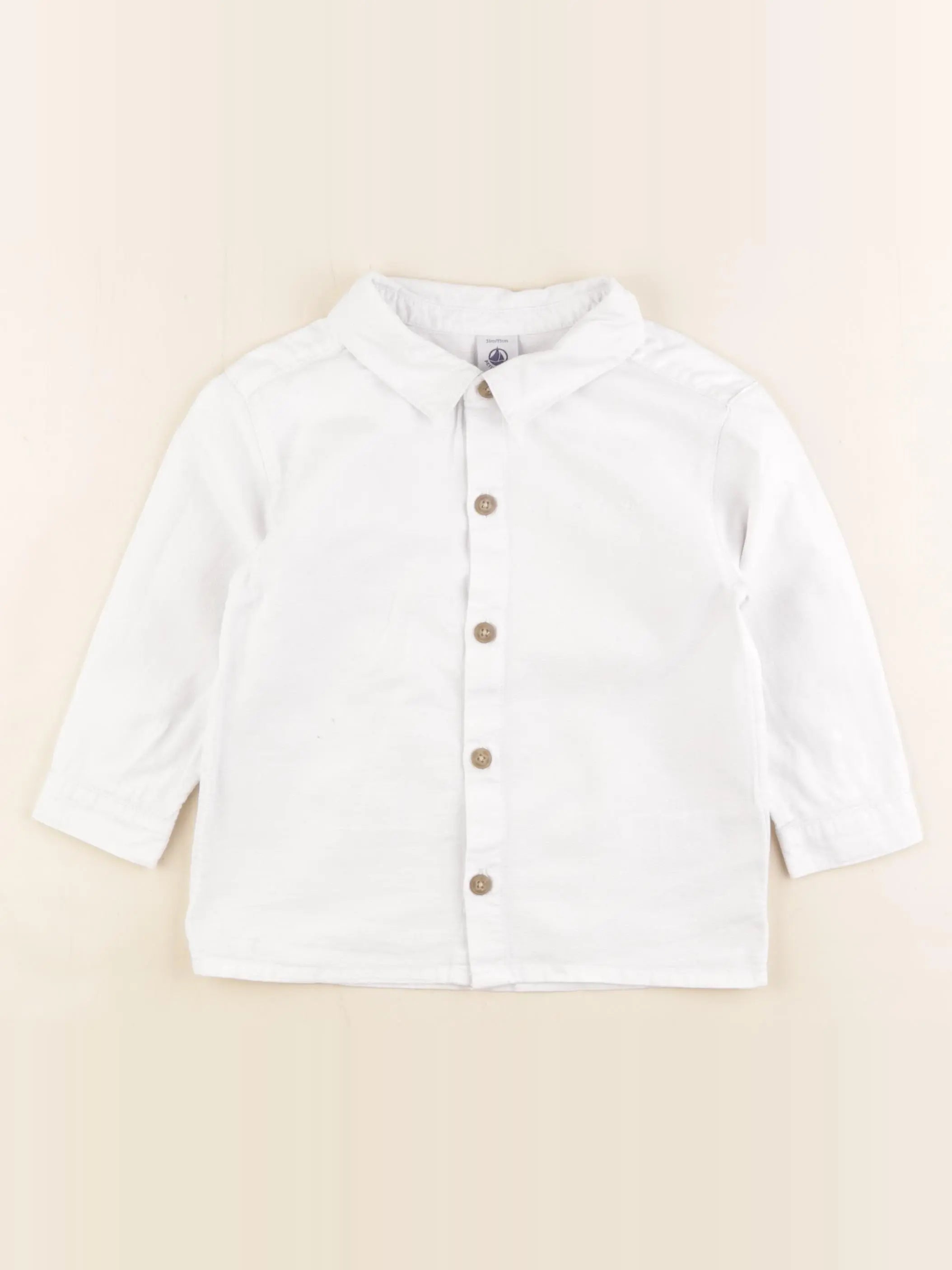 Petit Bateau - chemise blanc - 36 mois