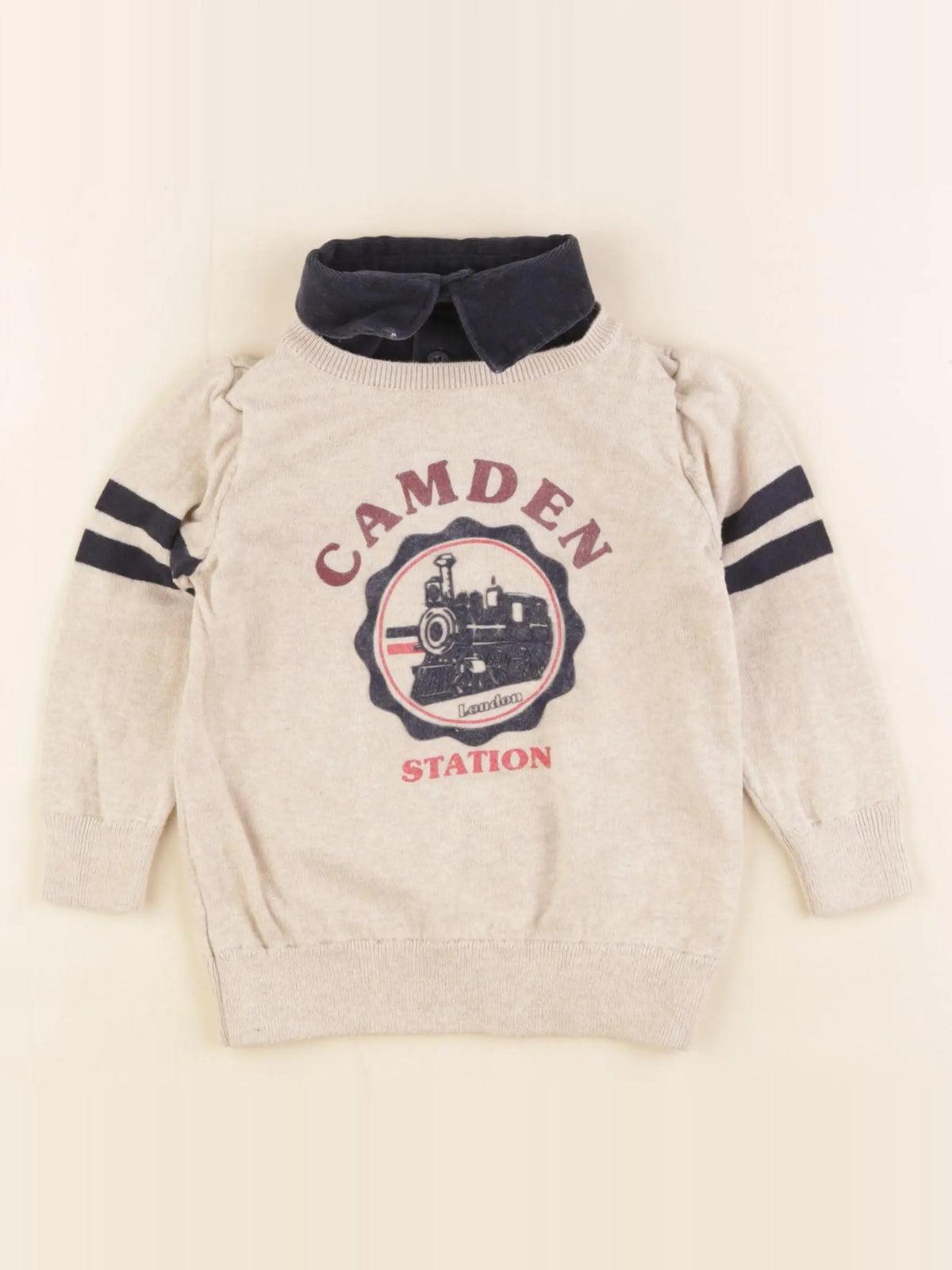 Vertbaudet - pull beige - 2 ans