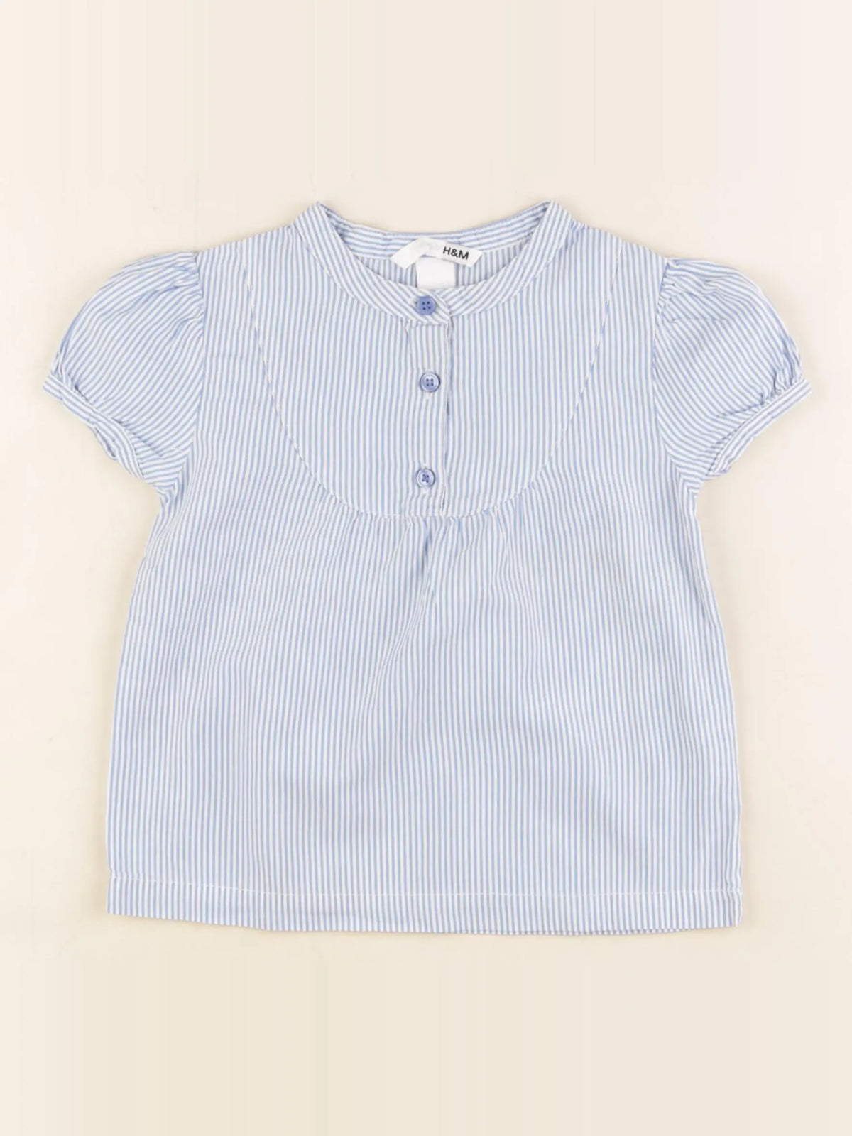 H&M - blouse blanc, bleu - 18/24 mois