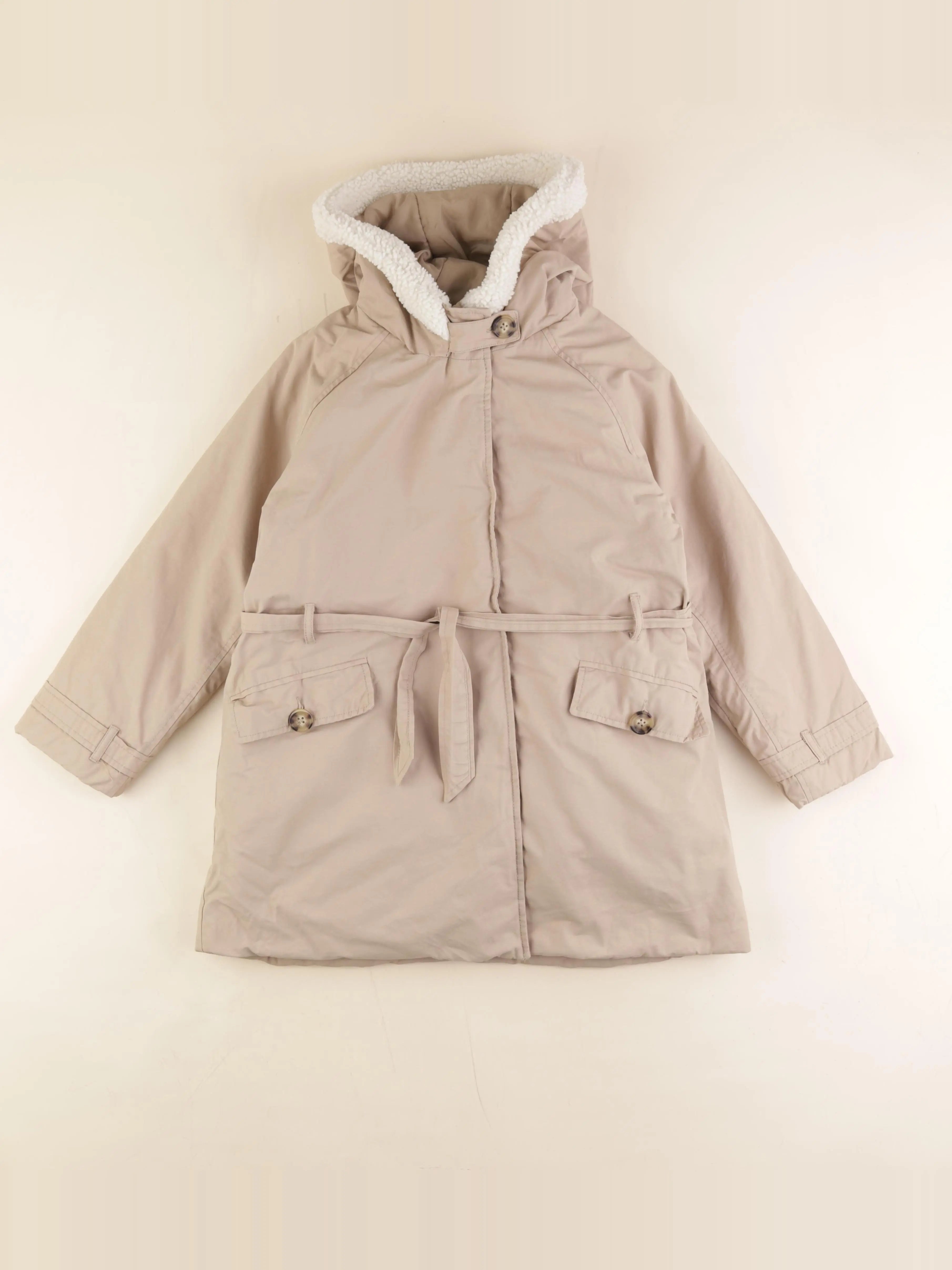 Vertbaudet - parka doublure amovible beige - 10 ans