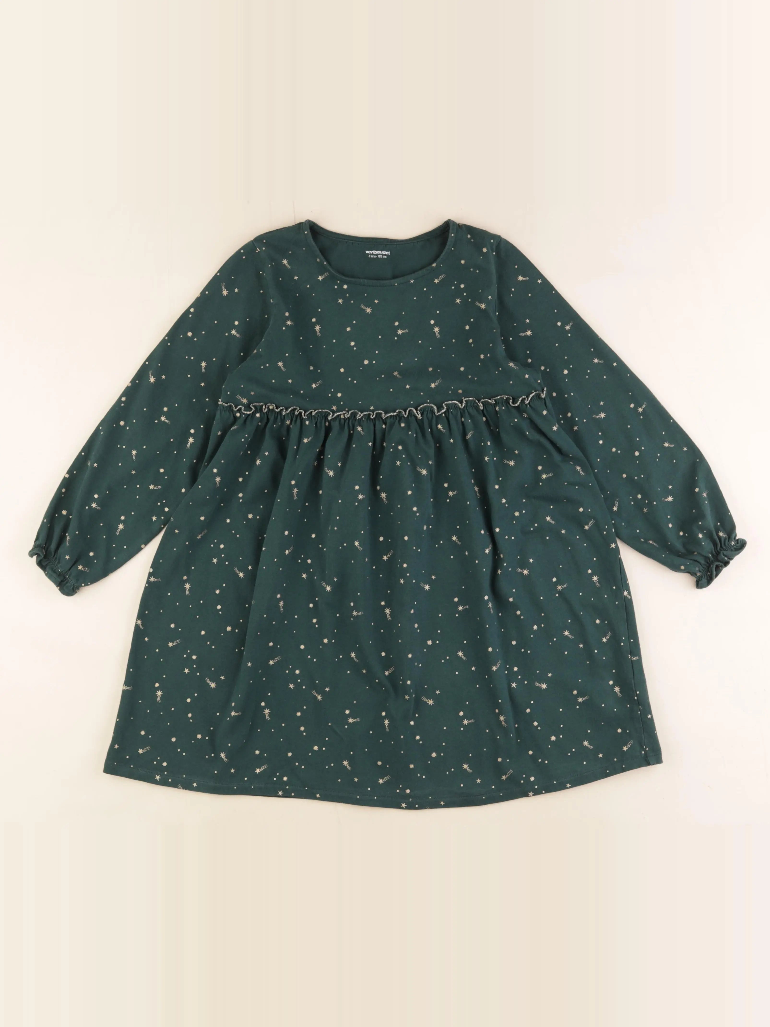 Vertbaudet - robe vert - 8 ans