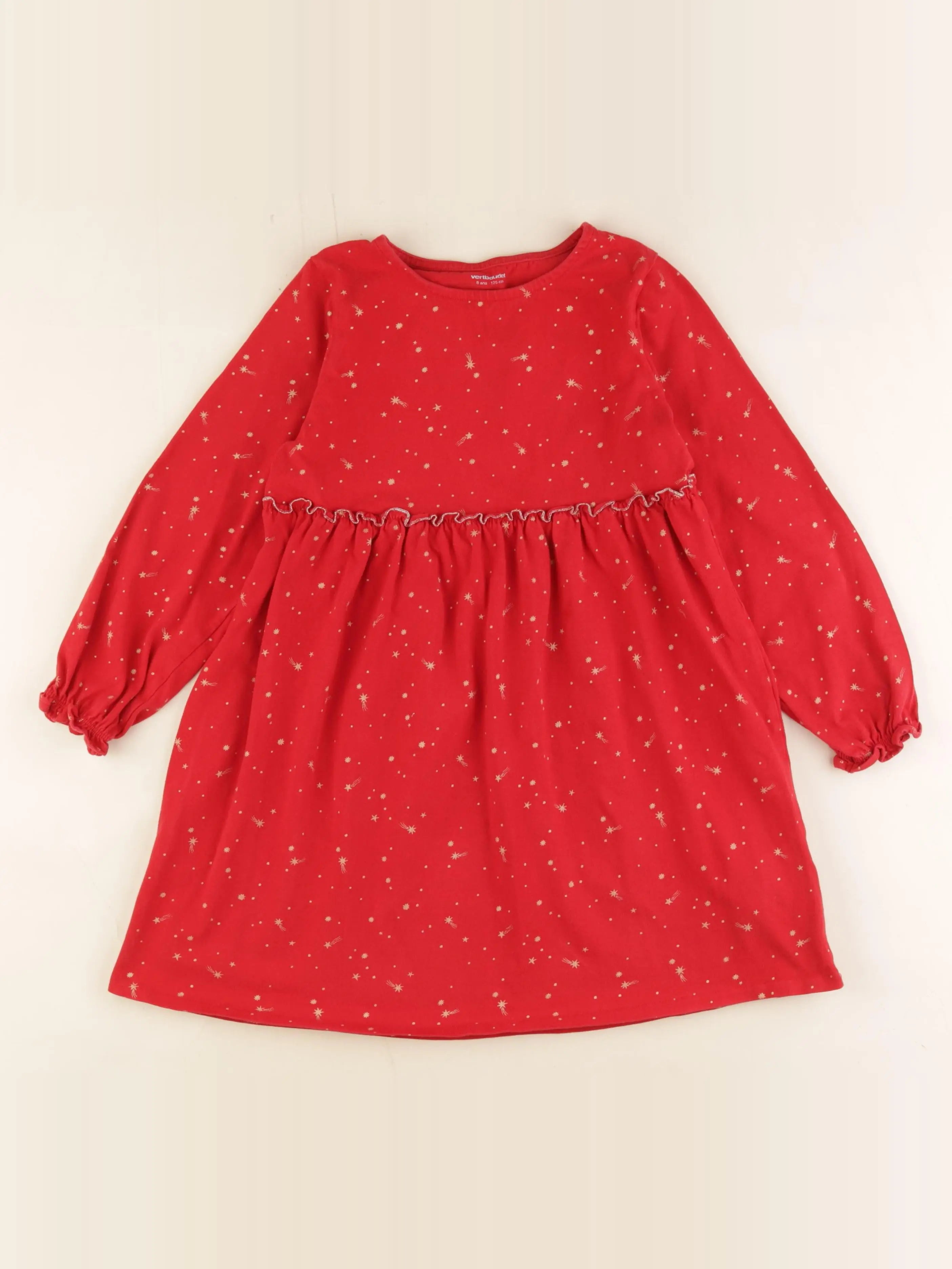 Vertbaudet - robe rouge - 8 ans