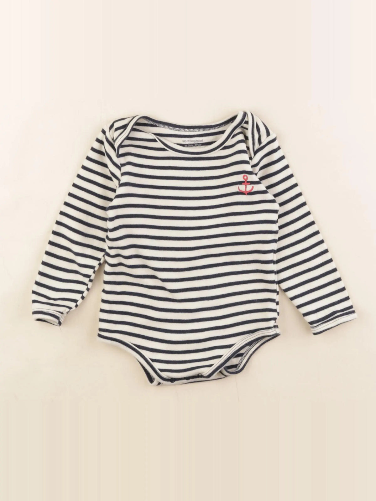 Vertbaudet - body bleu, blanc - 36 mois