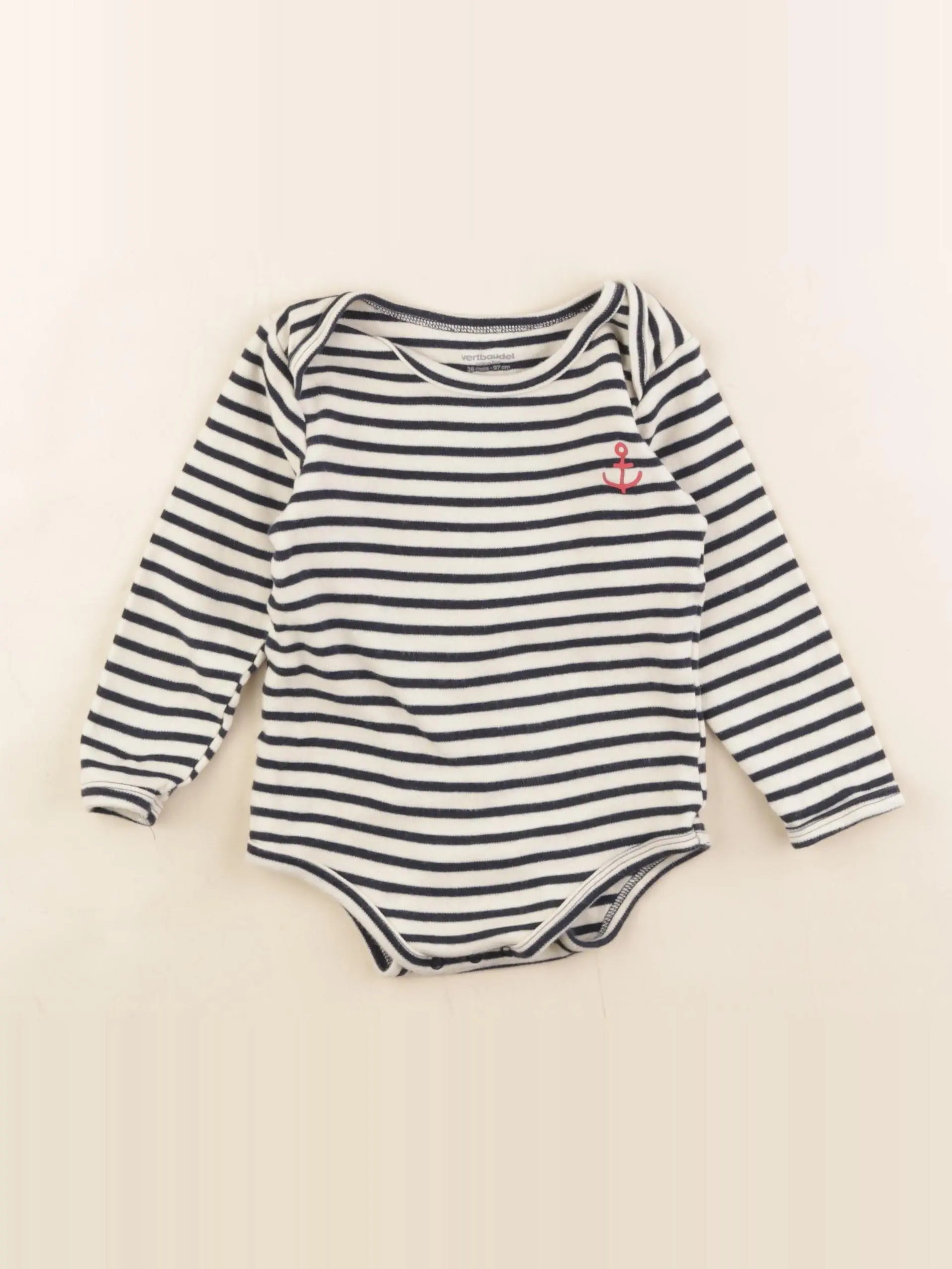Vertbaudet - body bleu, blanc - 36 mois