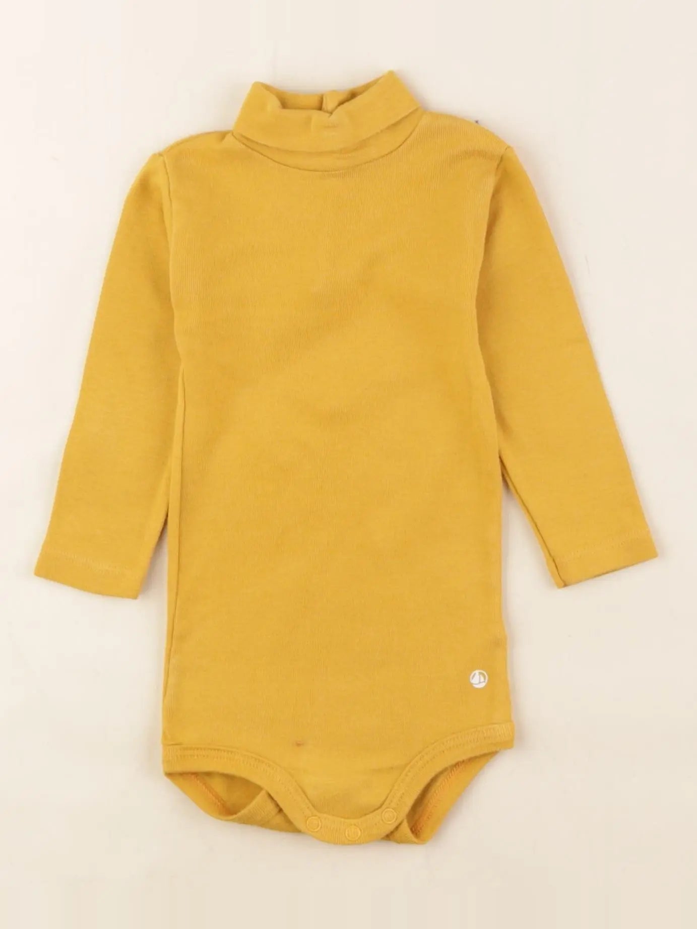 Petit Bateau - body à col jaune - 6 mois