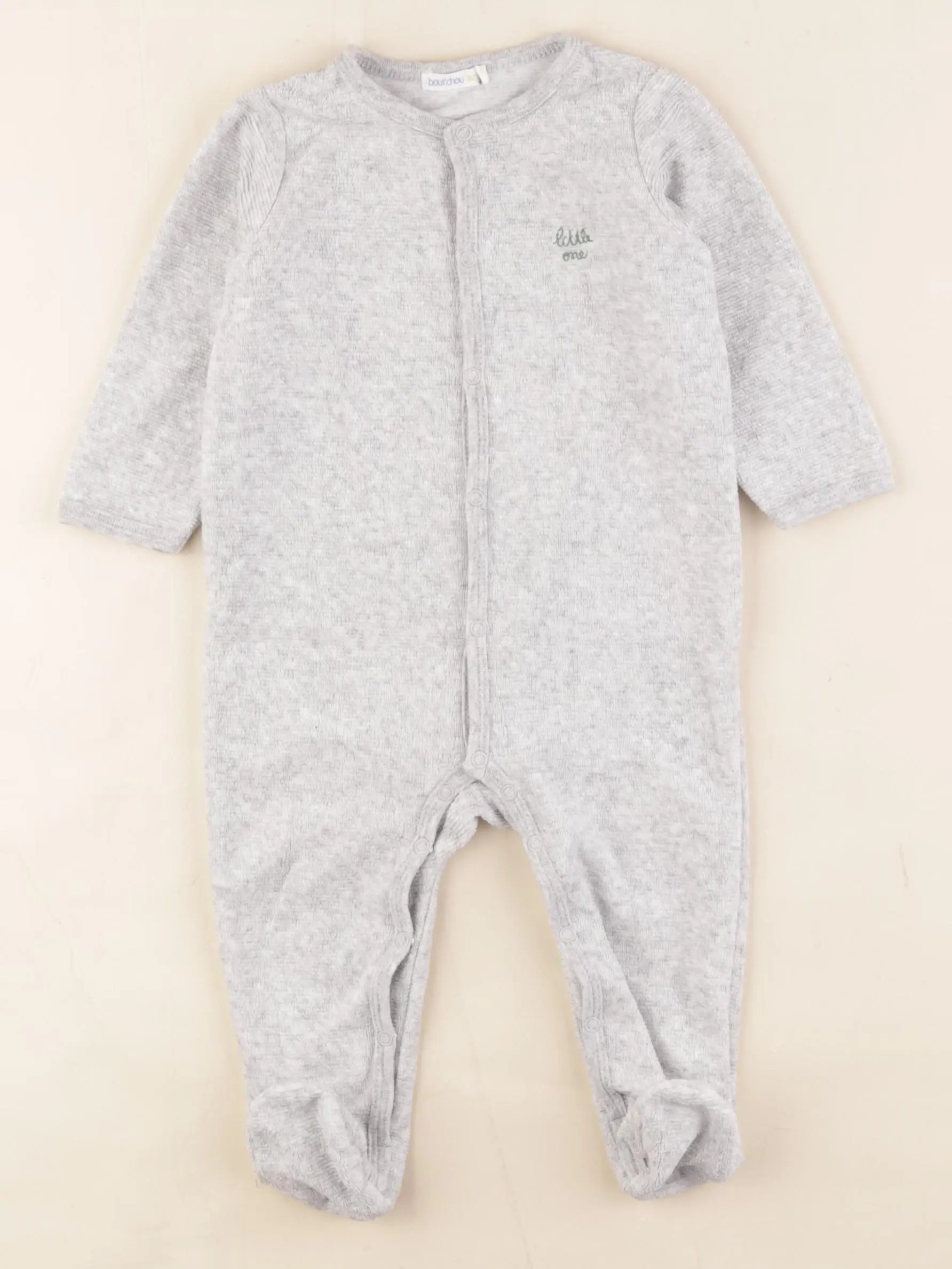 Boutchou - pyjama velours gris - 6 mois