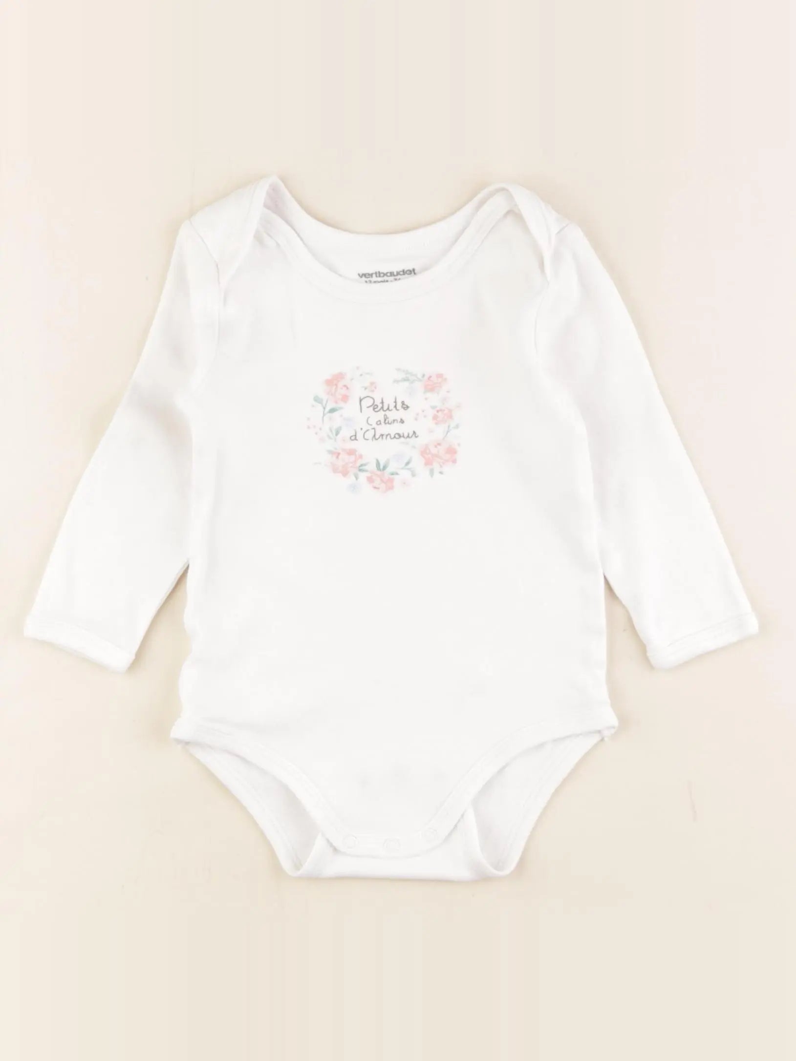 Vertbaudet - body blanc - 12 mois