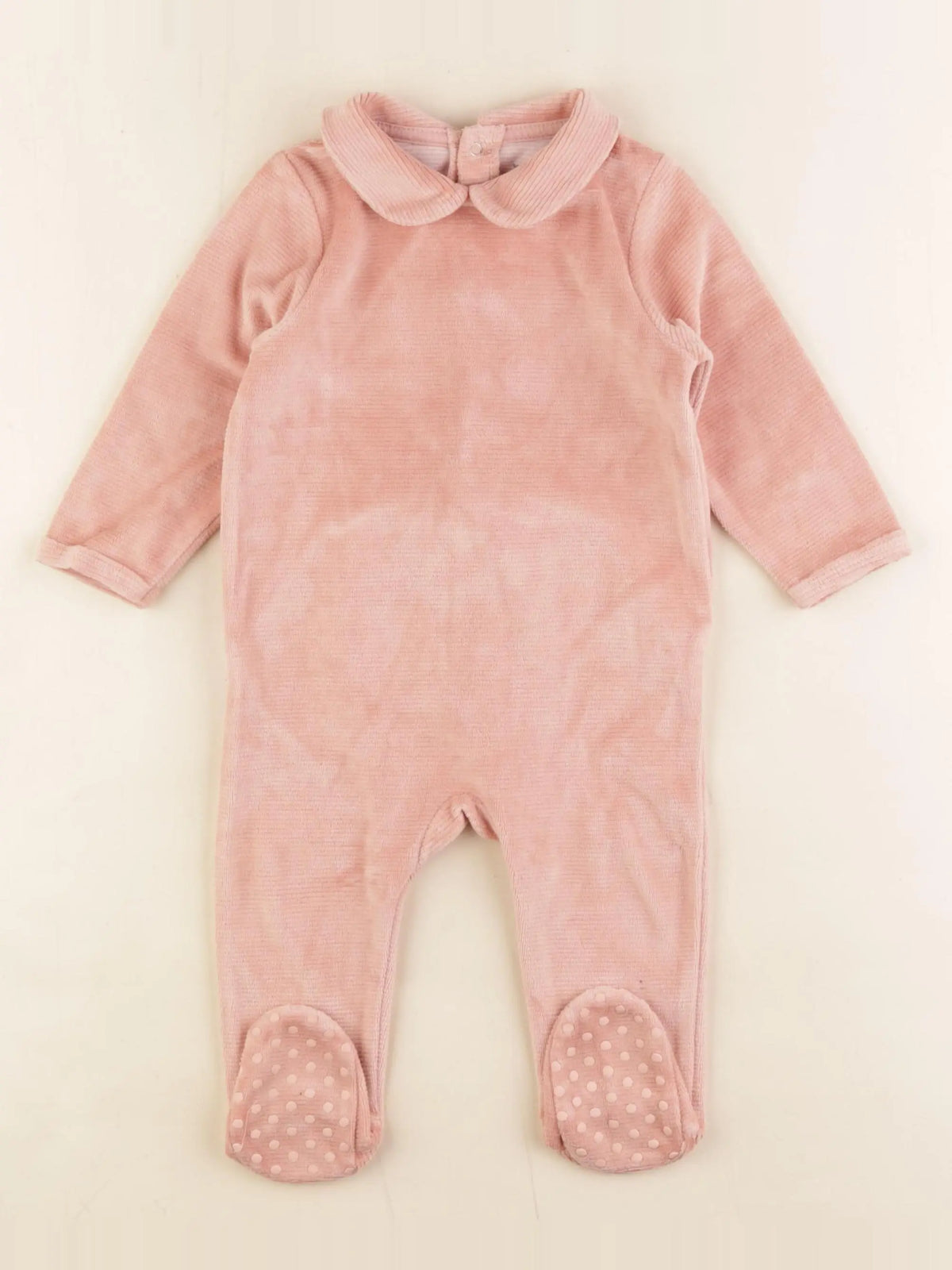 Vertbaudet - pyjama velours rose - 12 mois