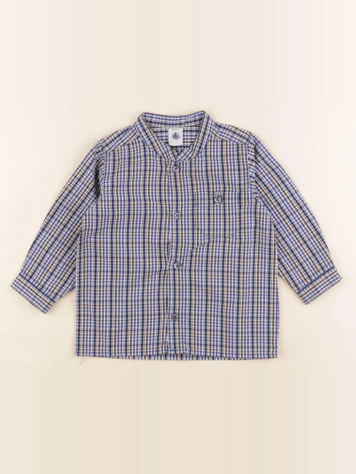 Petit Bateau - chemise bleu - 18 mois