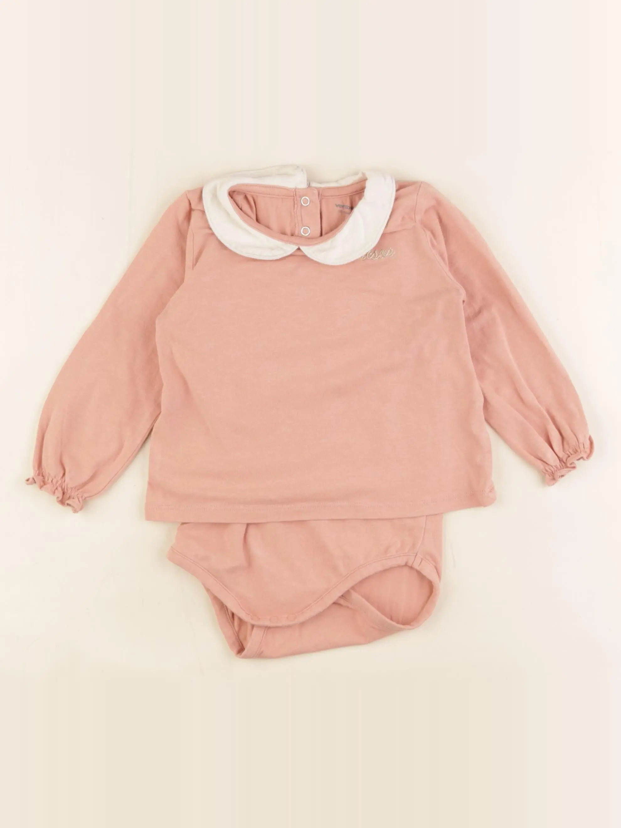Vertbaudet - body tee-shirt rose - 18 mois