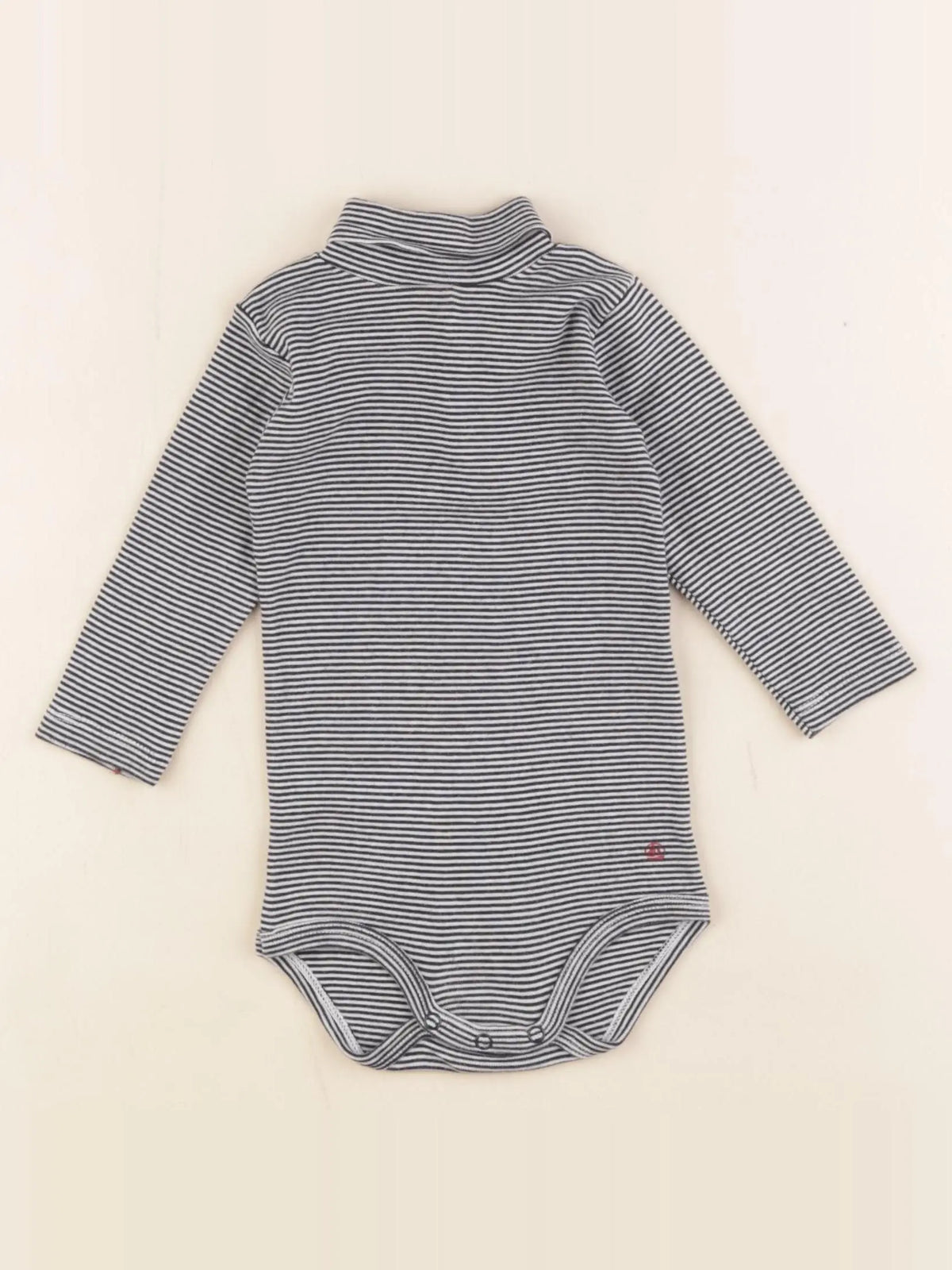 Petit Bateau - body à col bleu - 6 mois