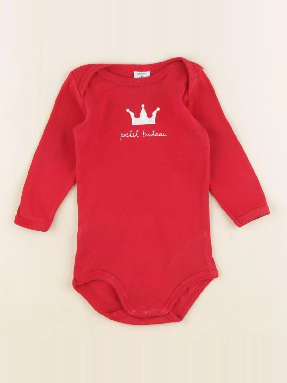 Petit Bateau - body rouge - 6 mois
