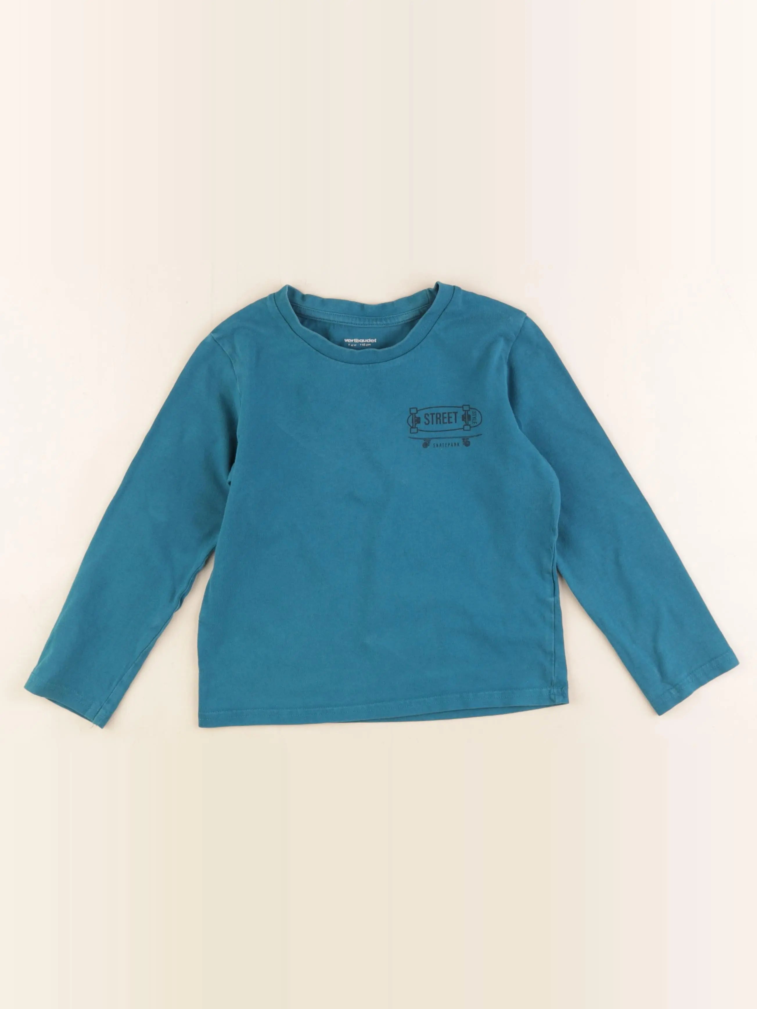 Vertbaudet - tee-shirt bleu - 6 ans