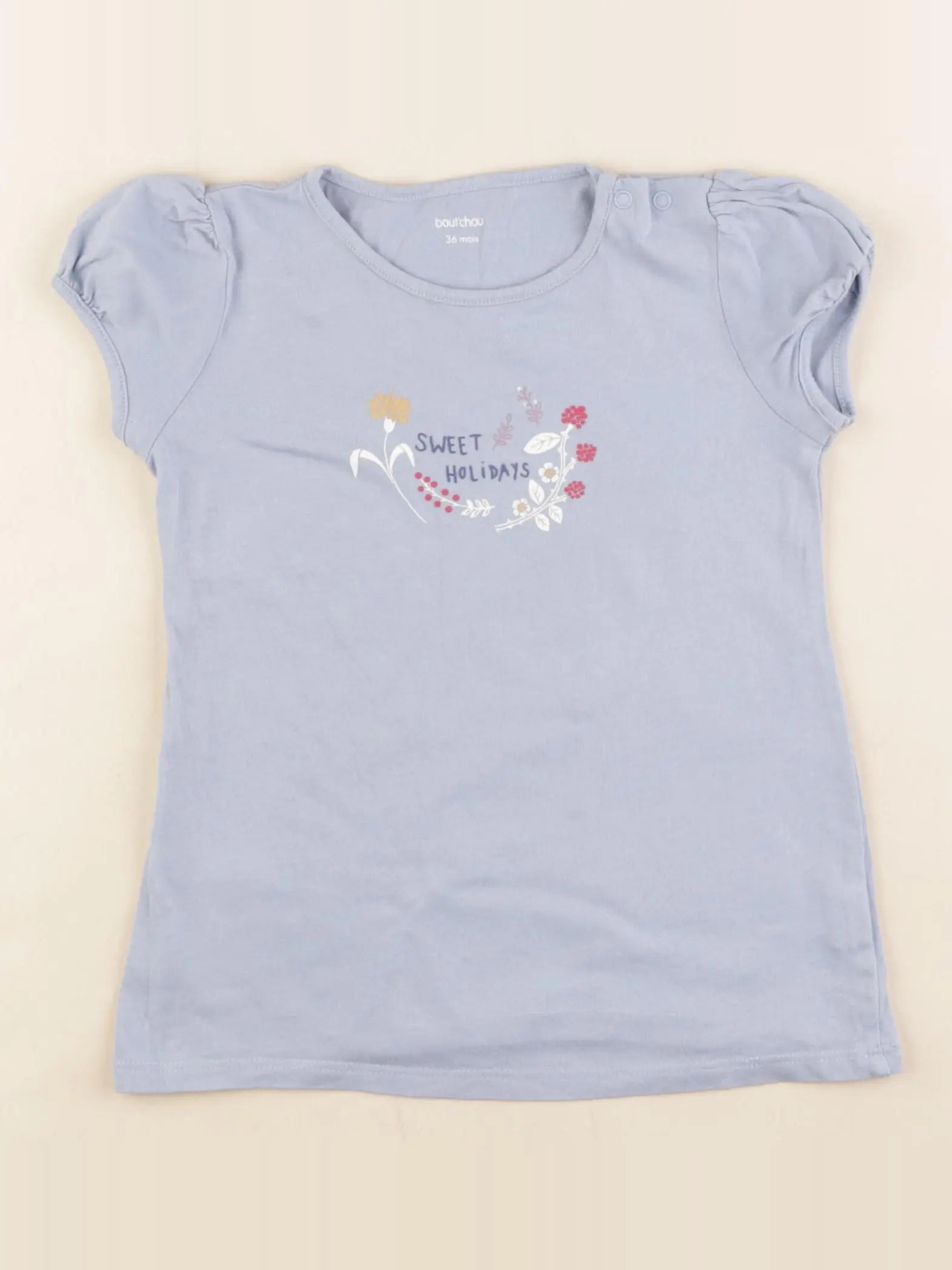 Boutchou - tee-shirt bleu - 36 mois