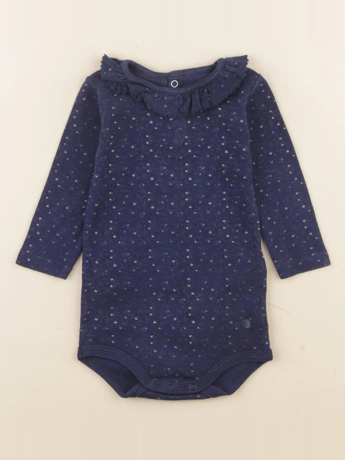 Petit Bateau - body à col bleu - 6 mois