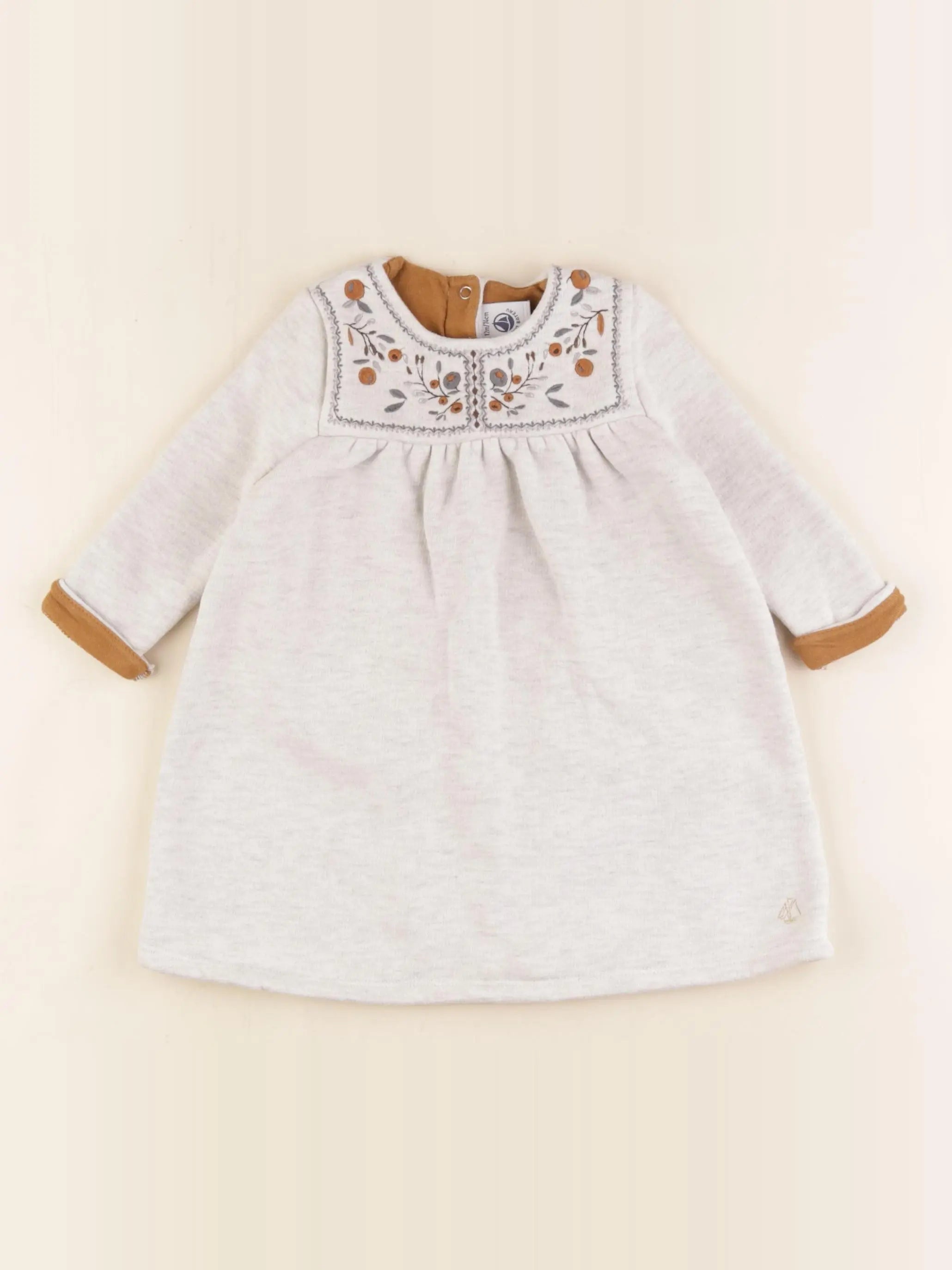Petit Bateau - robe gris - 12 mois
