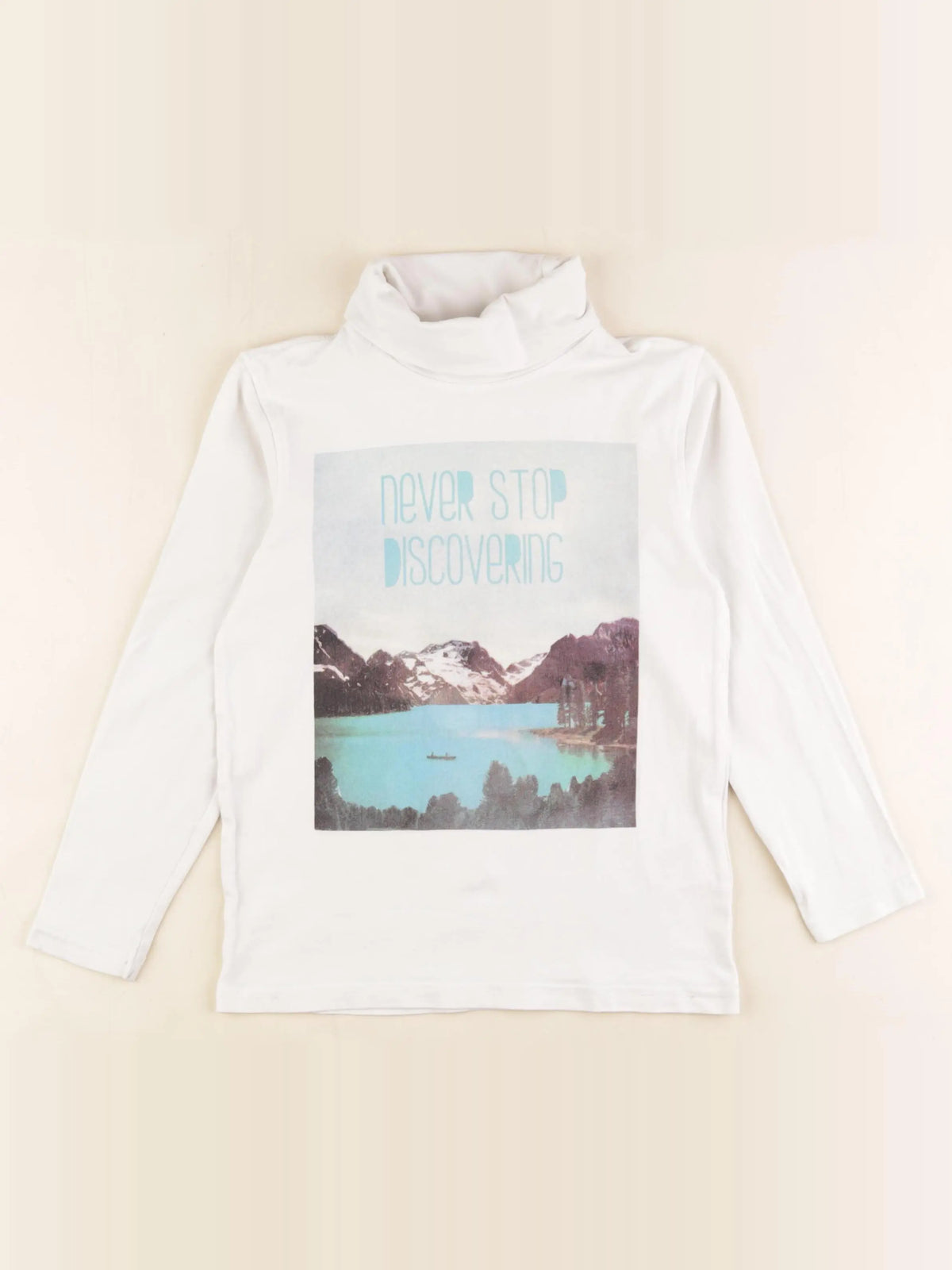 Vertbaudet - sous-pull blanc - 8 ans
