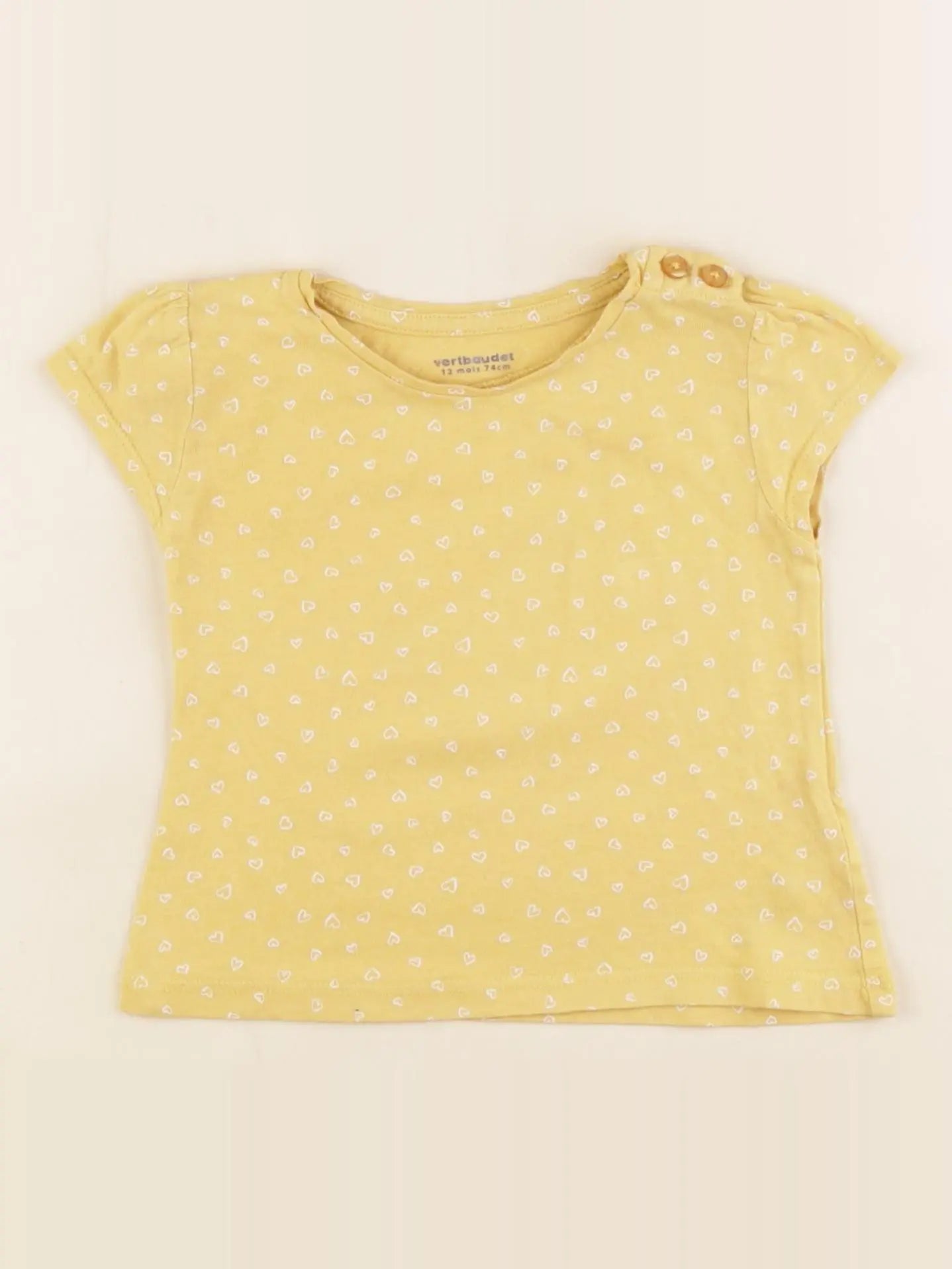 Vertbaudet - tee-shirt jaune - 12 mois