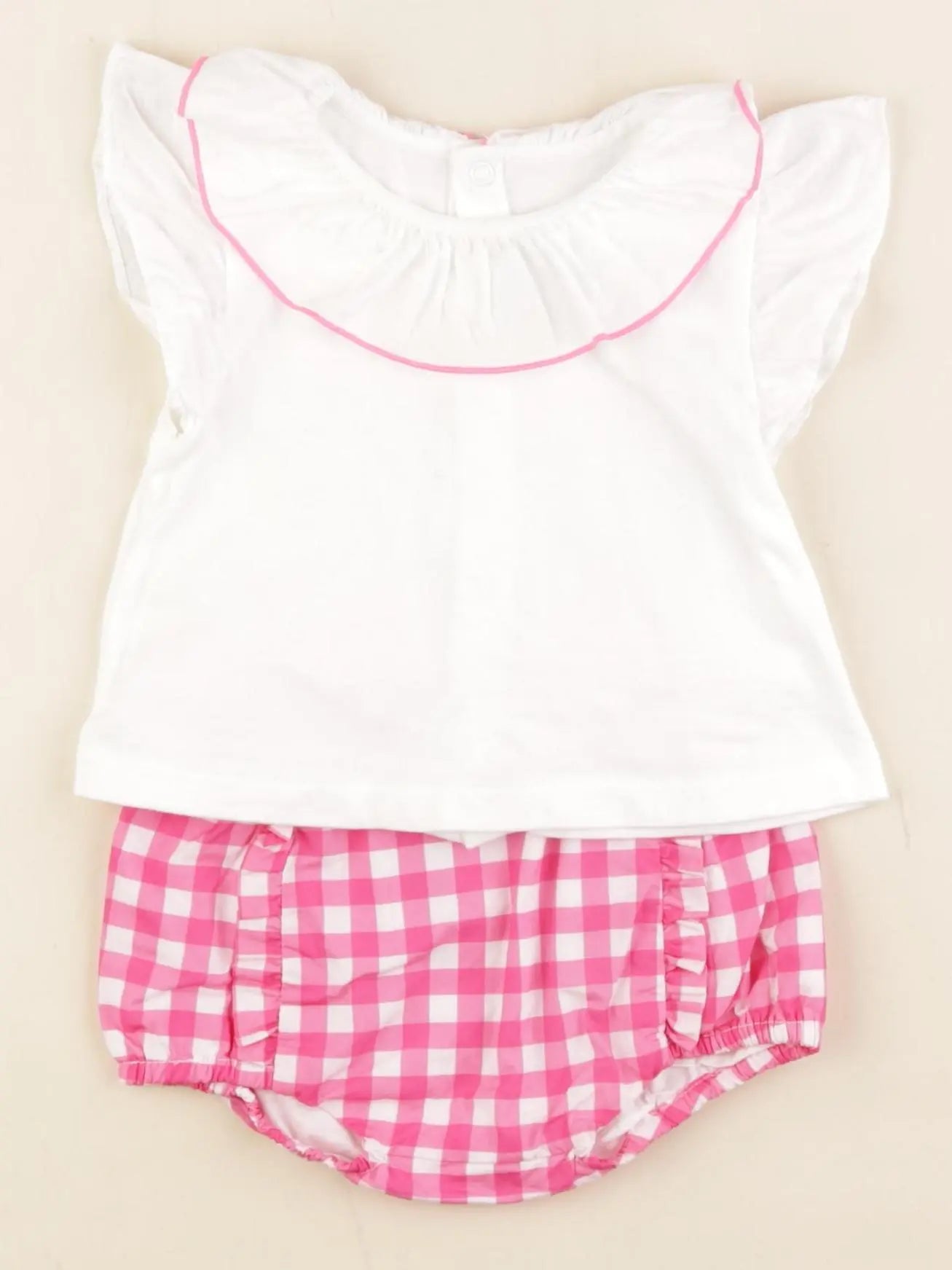 Jacadi - ensemble blanc, rose - 6 mois