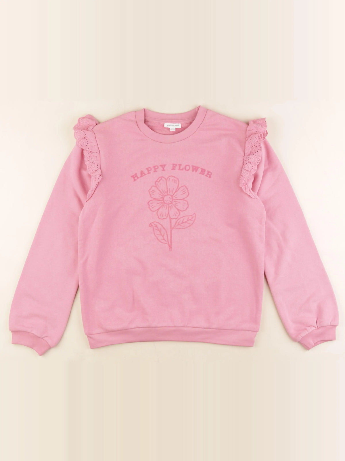 Vertbaudet - sweat rose - 12 ans