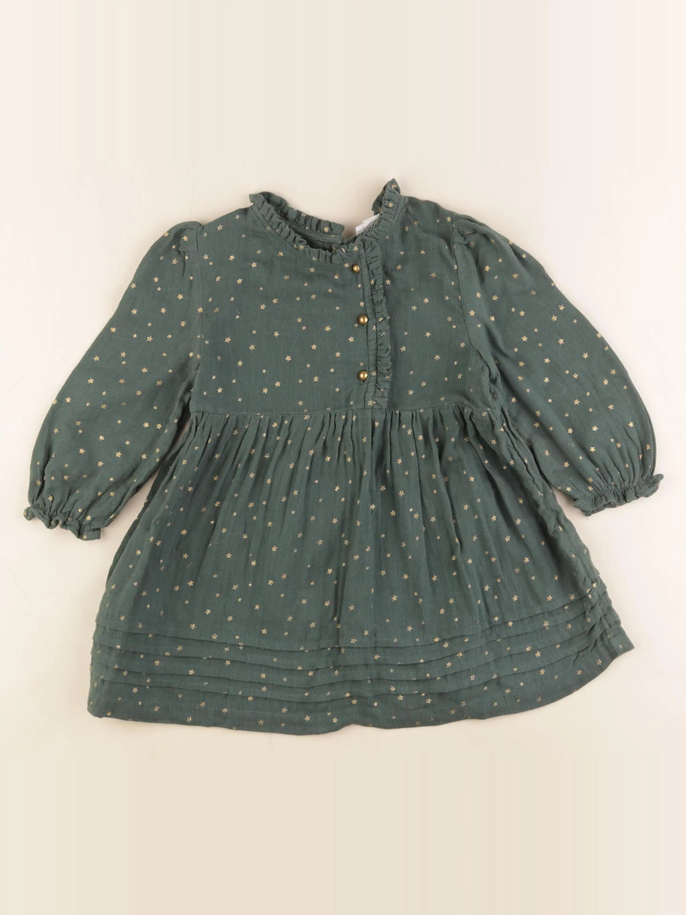 Vertbaudet - robe vert - 24 mois