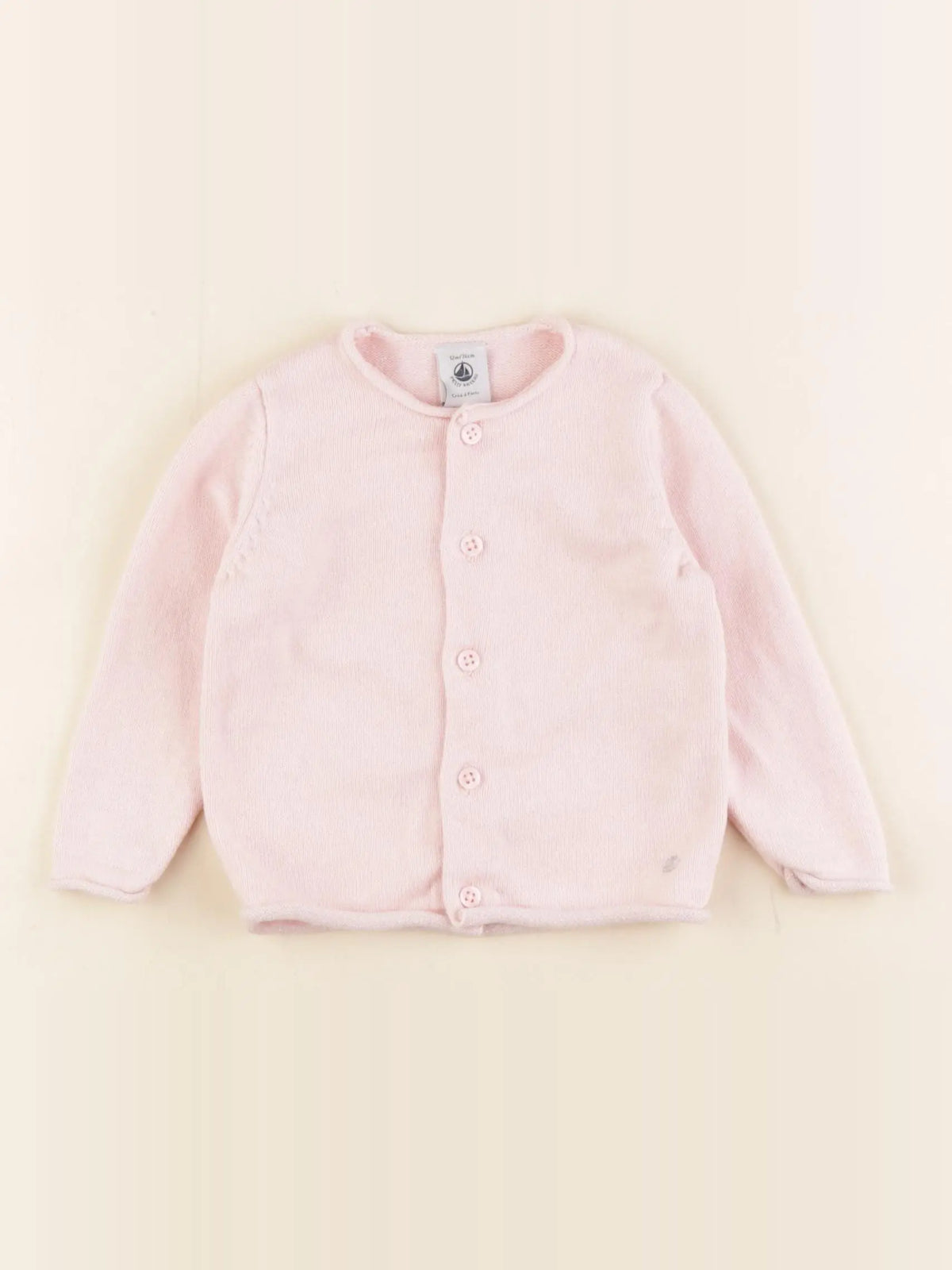 Petit Bateau - gilet rose - 12 mois